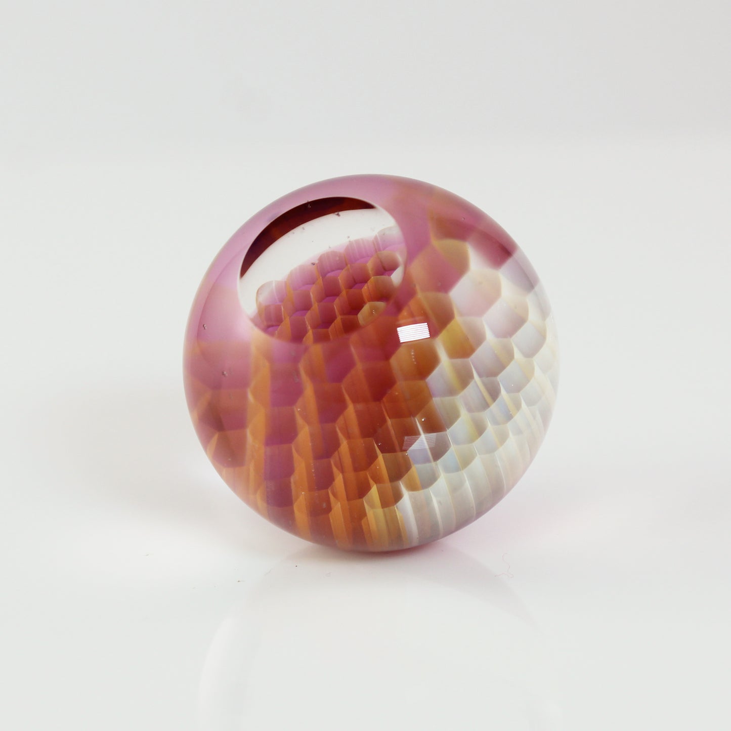 26mm Window Marble Reflection with Gold Amethyst
