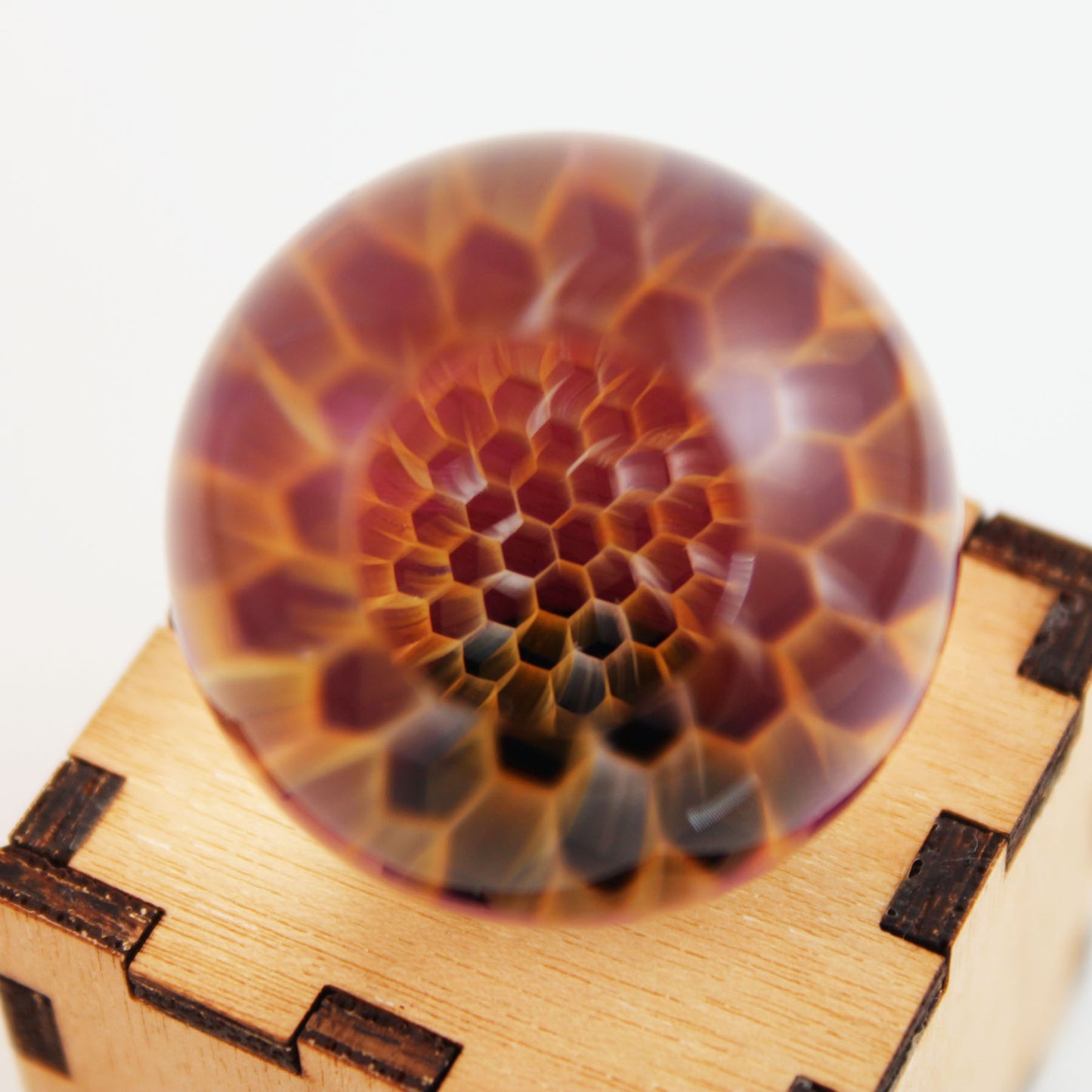 30mm Window MarblePure Honey with Gold Amethyst backing