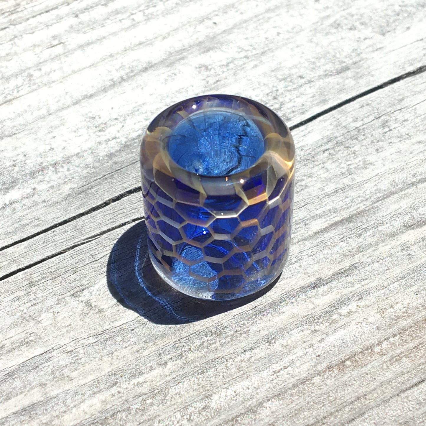 21mm 'Echo' Barrel Bead with Cobalt