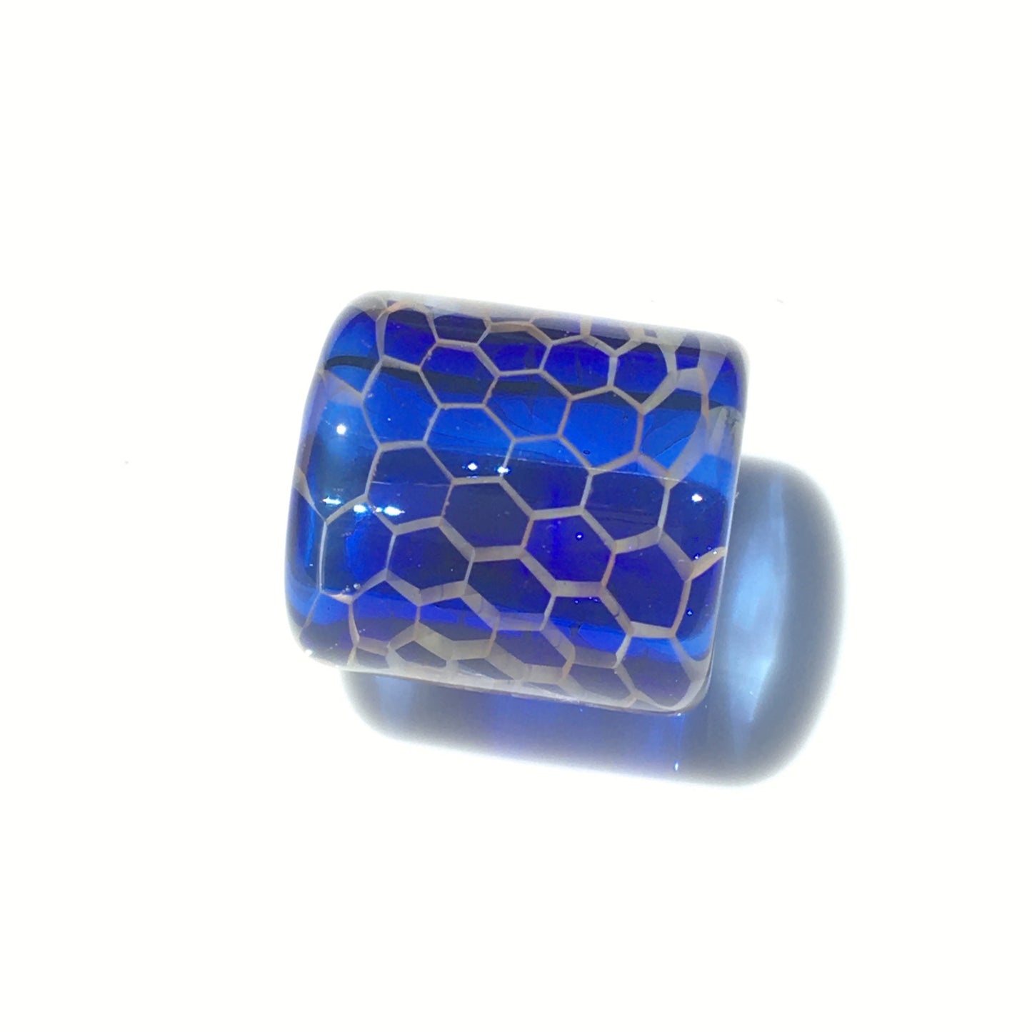 21mm 'Echo' Barrel Bead with Cobalt