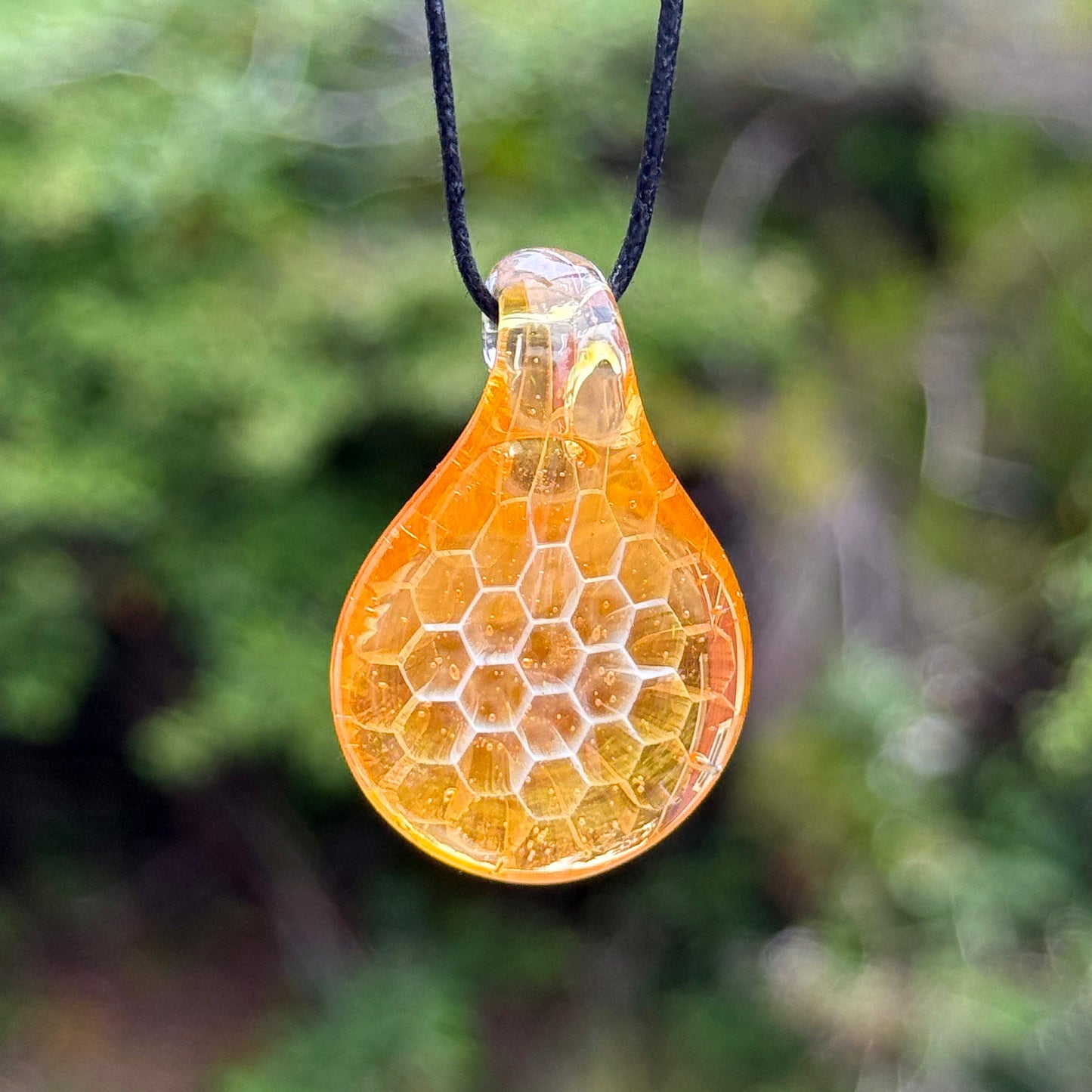 Honey Drop Pendant in Transparent Orange