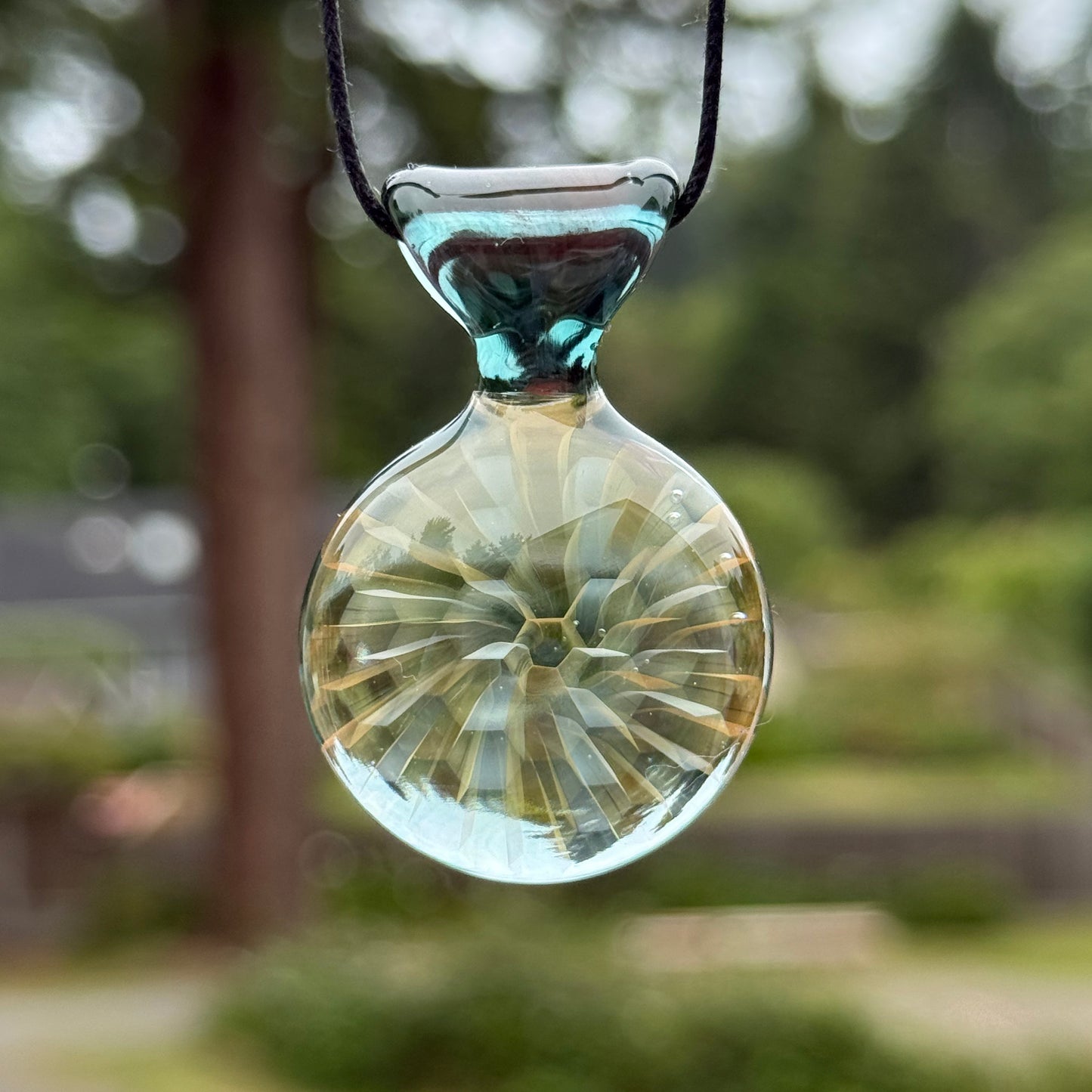 Candy Pendant in Transparent Aqua Green