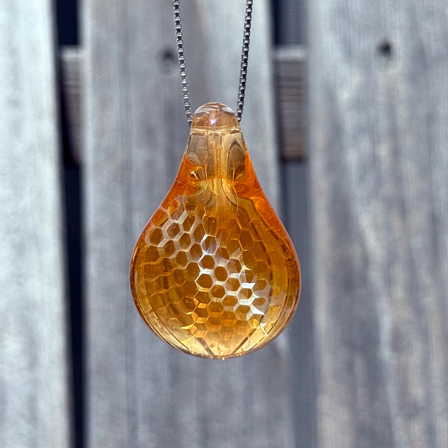 Honey Drop Pendant in Transparent Orange
