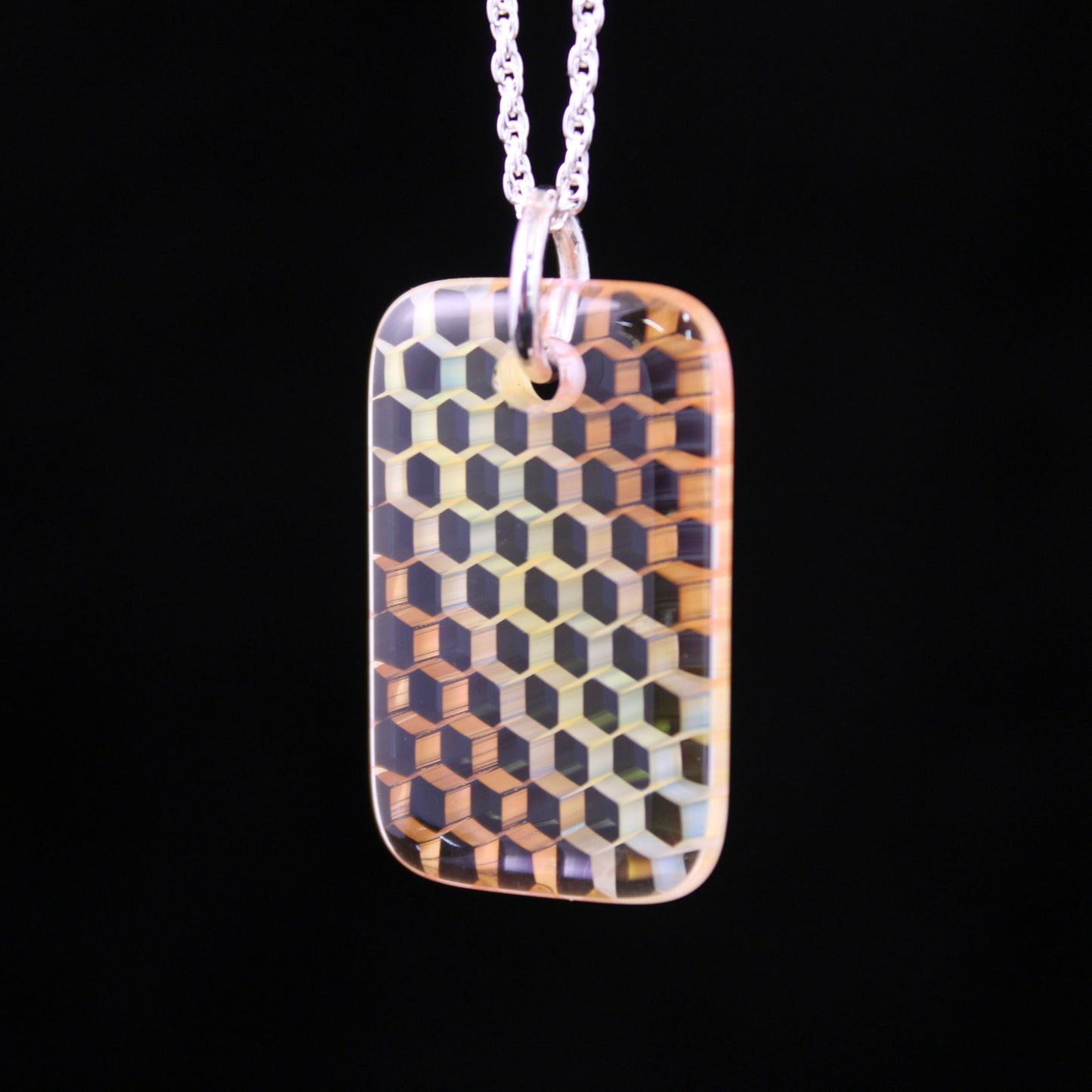 "Ephemeral" Rectangular Honeyglass Necklace