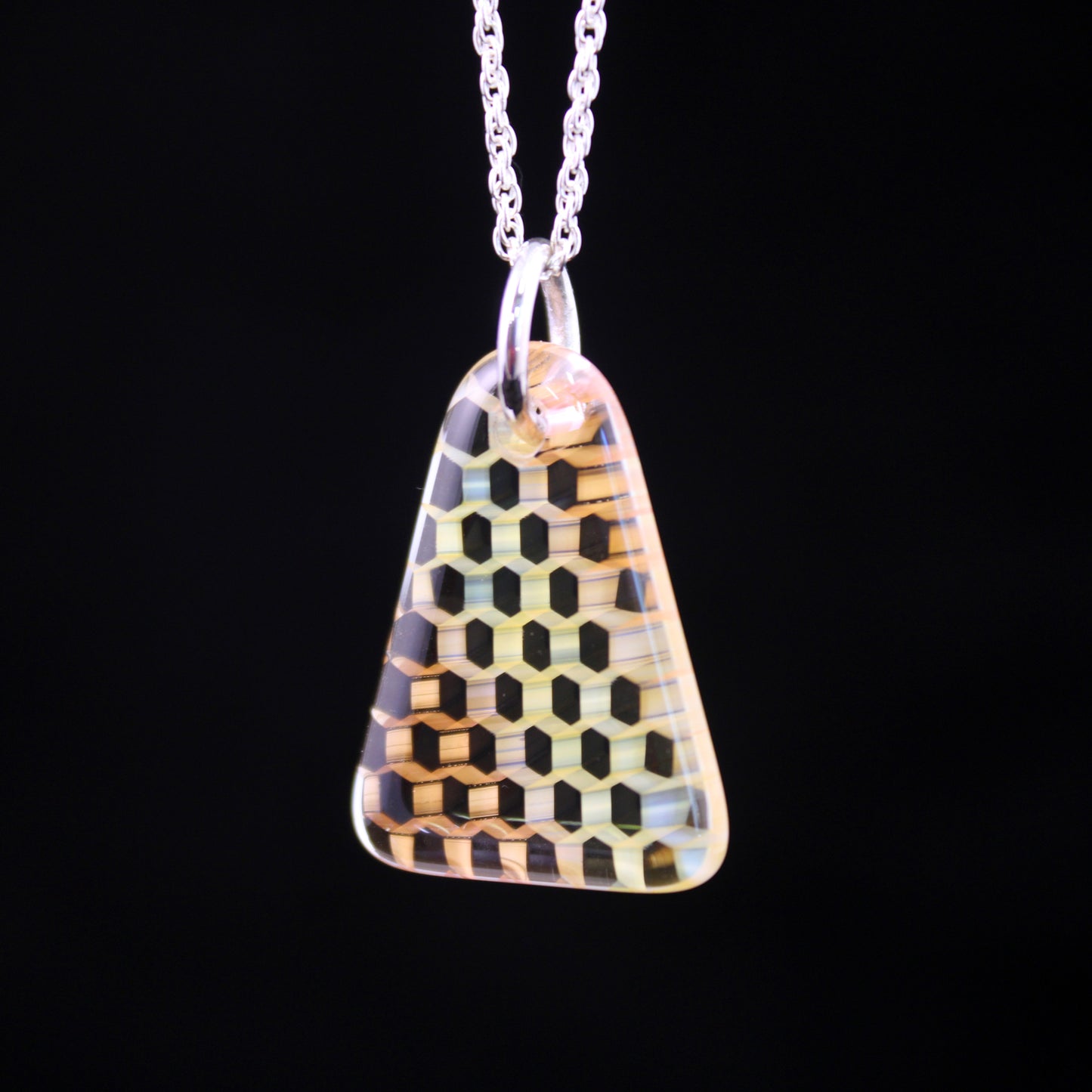 "Ephemeral" Isosceles Triangle Honeyglass Necklace