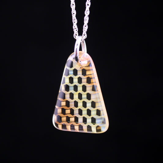 "Ephemeral" Isosceles Triangle Honeyglass Necklace