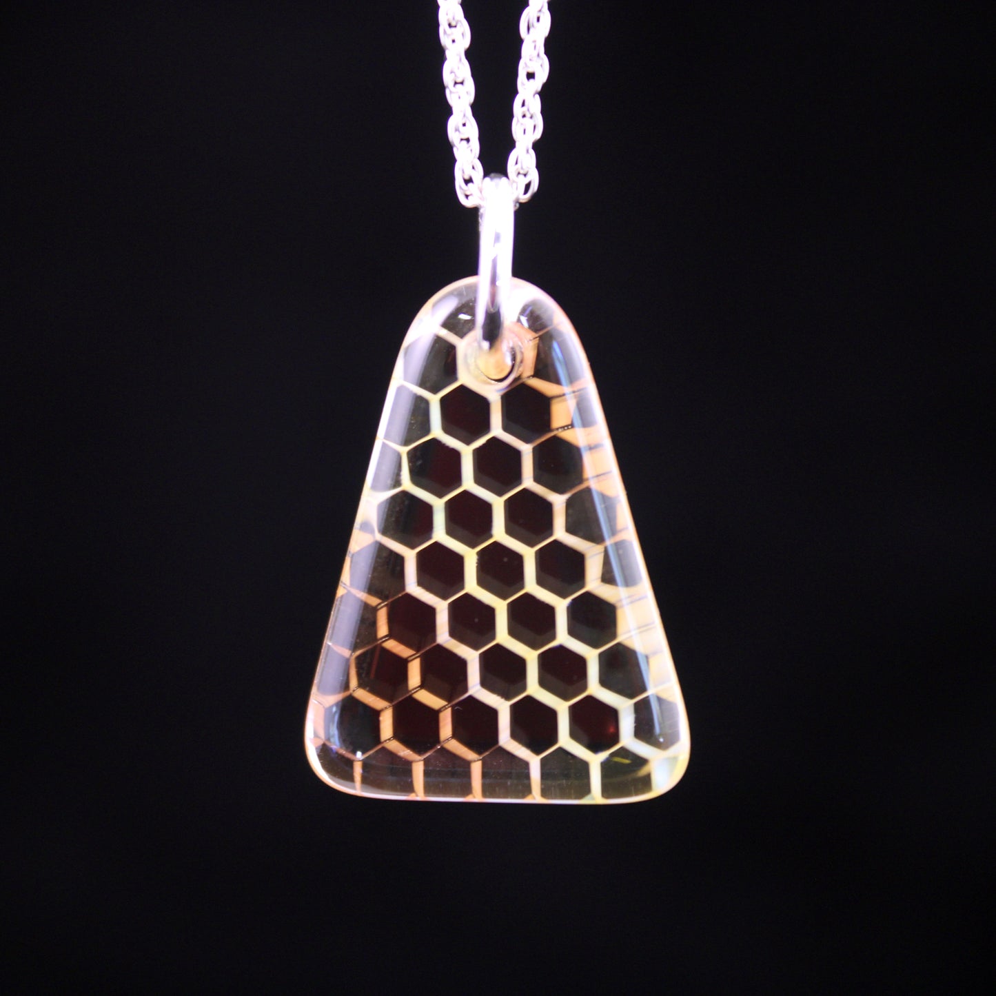 "Ephemeral" Isosceles Triangle Honeyglass Necklace