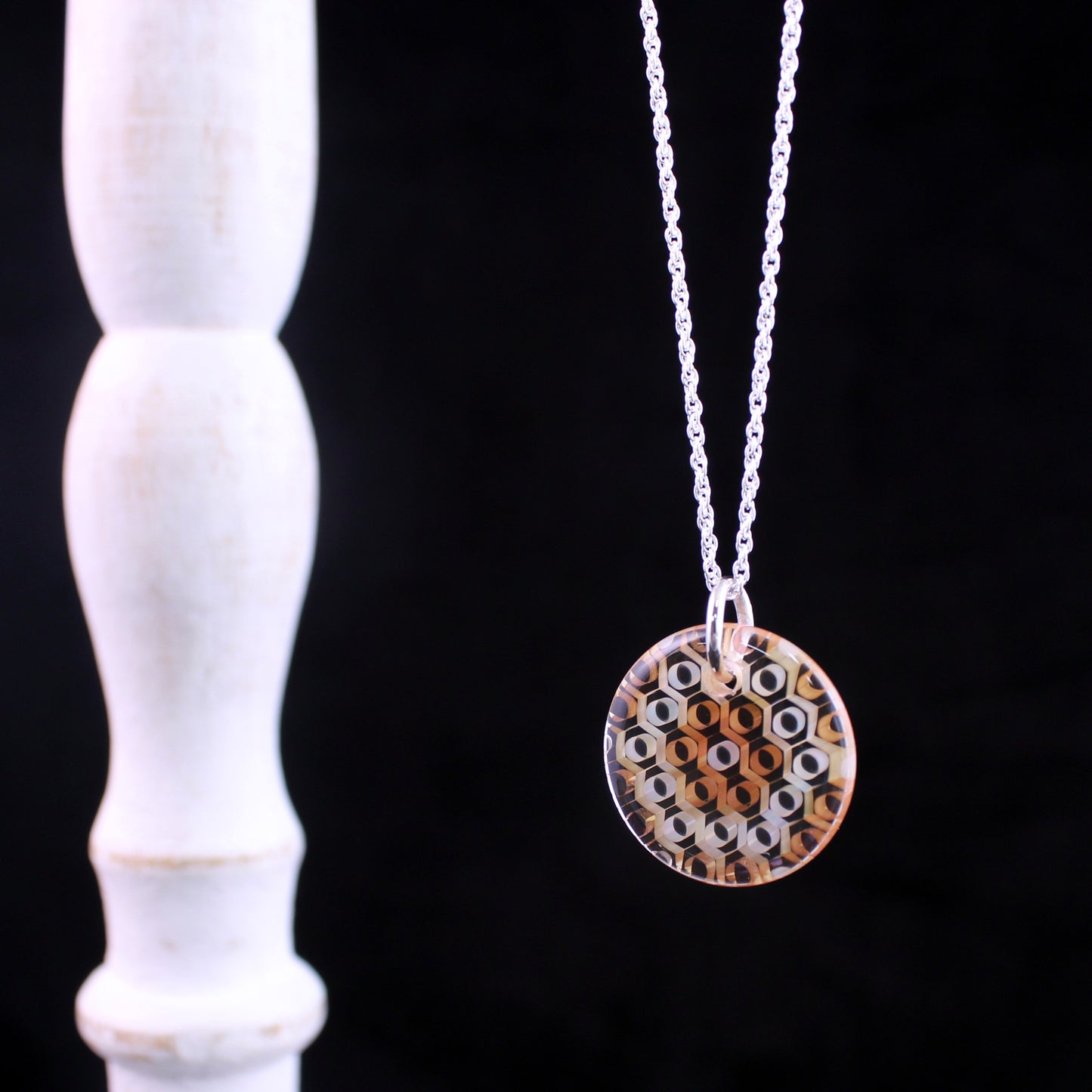 "Celestial" Circular Honeyglass Necklace