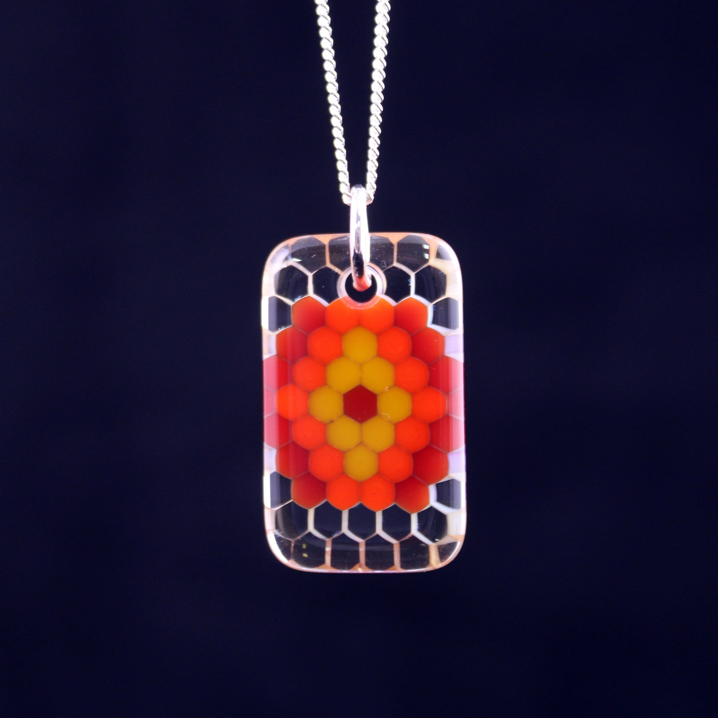 "Helios" Rectangular Honeyglass Necklace