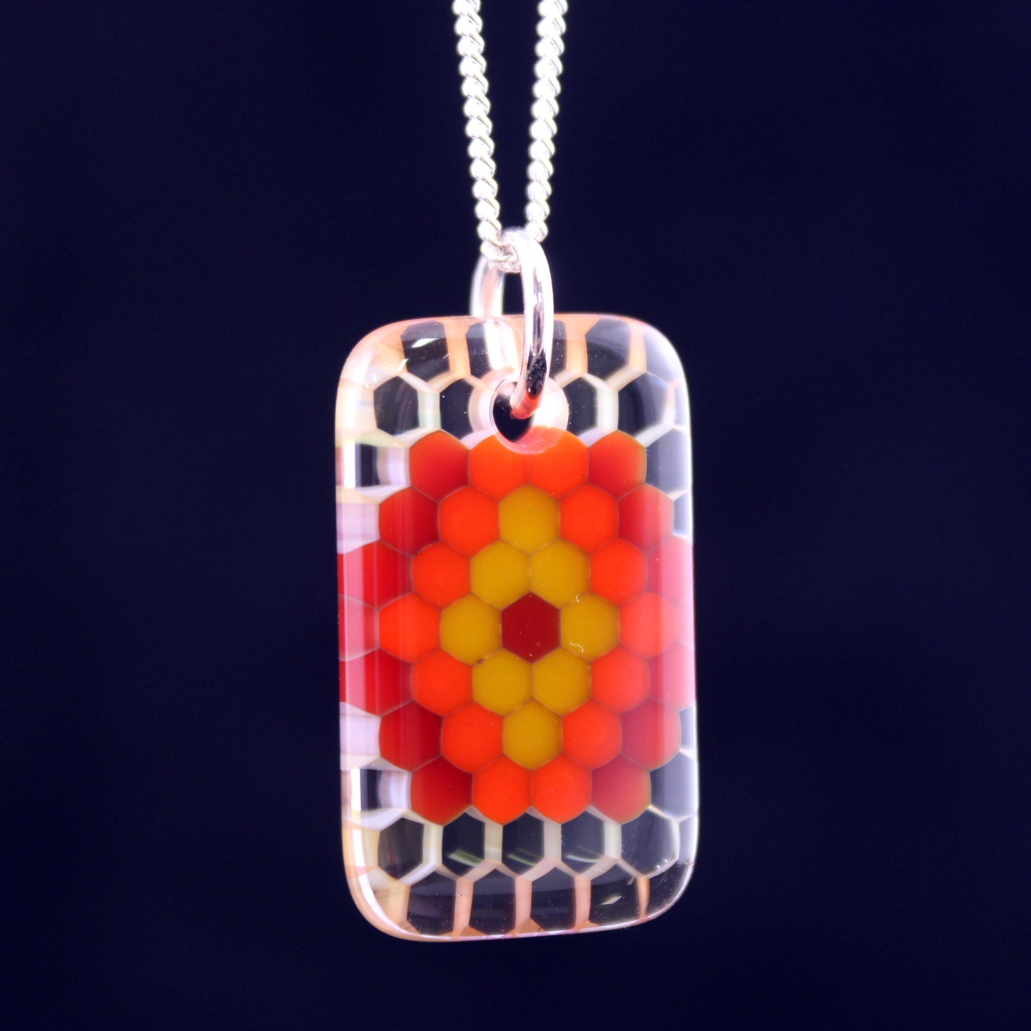 "Helios" Rectangular Honeyglass Necklace