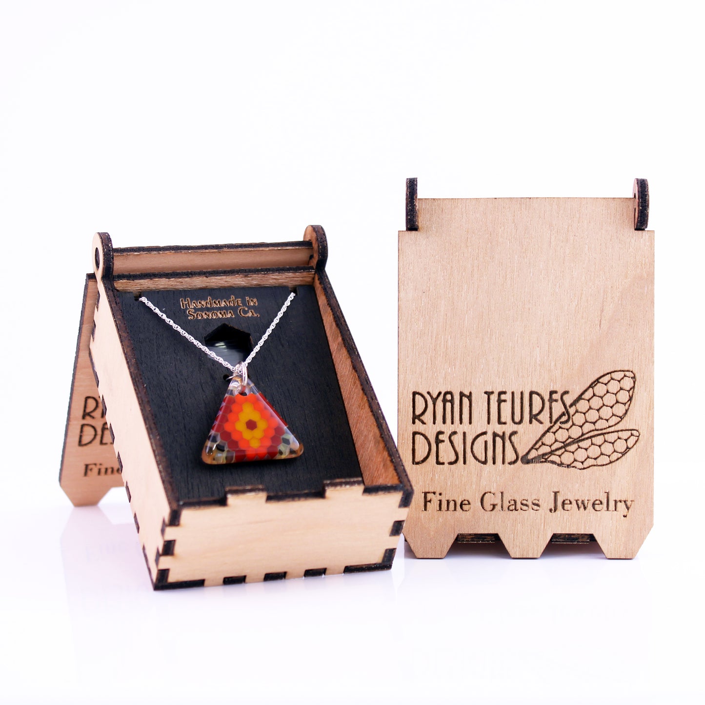"Helios" Triangular Honeyglass Necklace