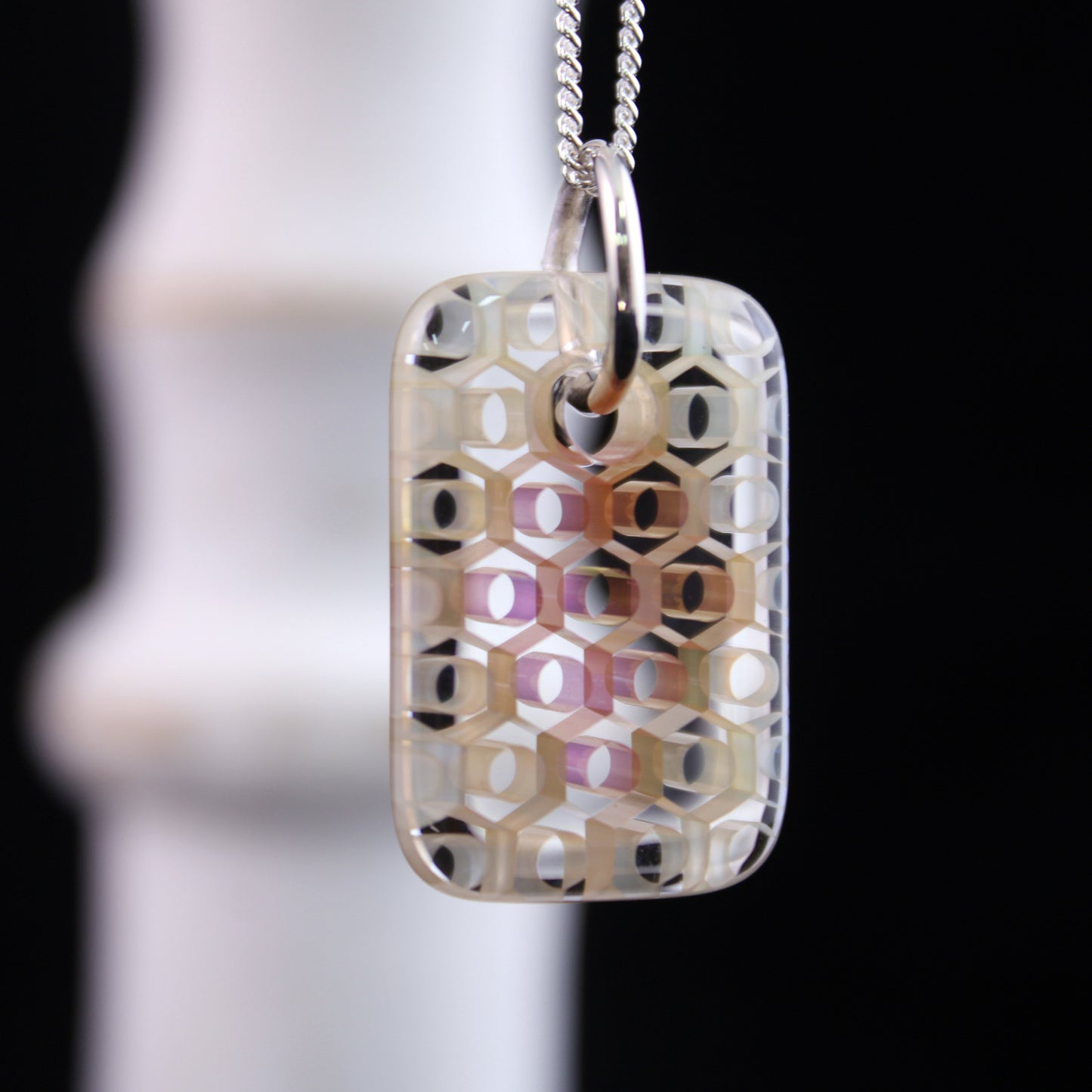 "Fortuna" Rectangular Honeyglass Necklace