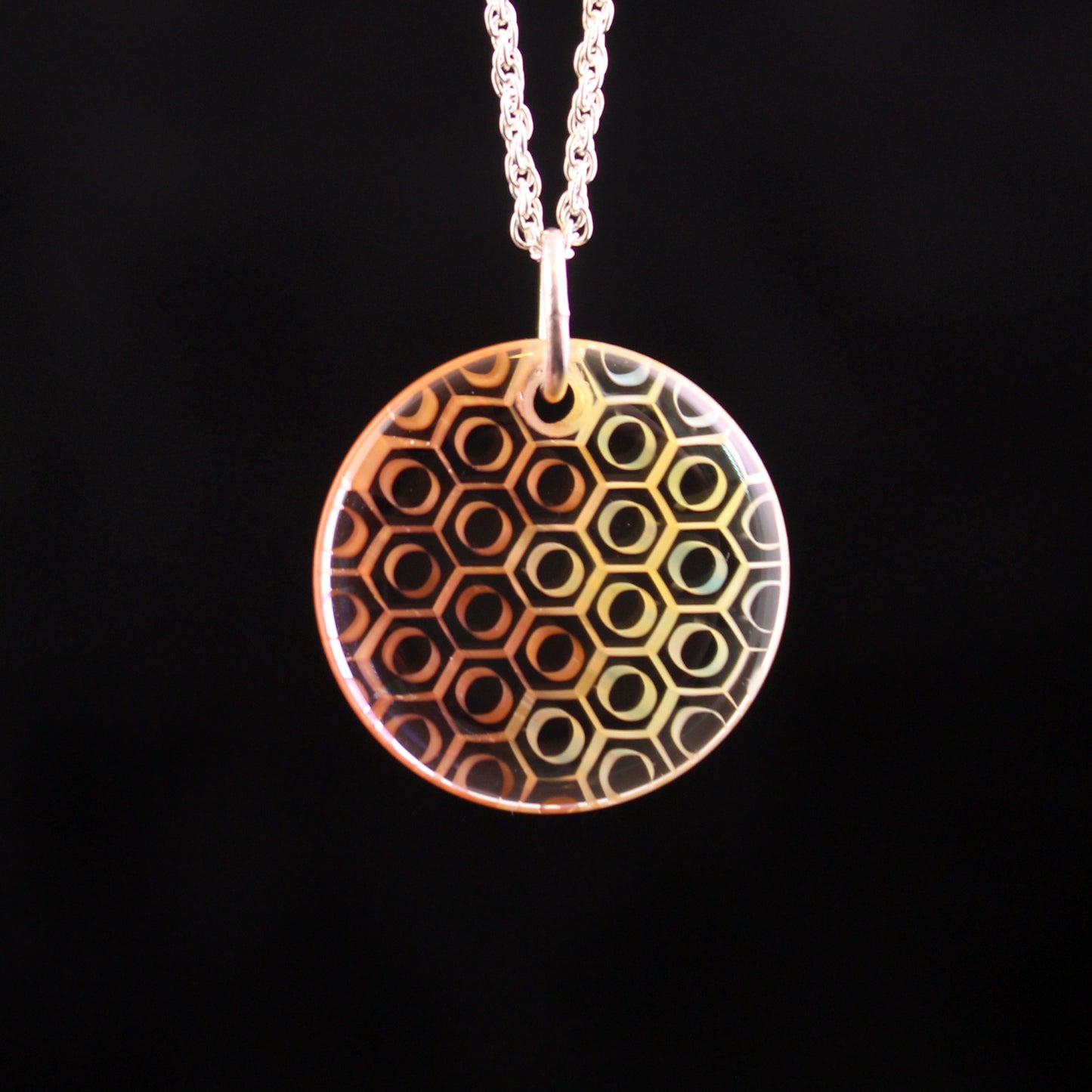 "Duality" Circular Honeyglass Necklace