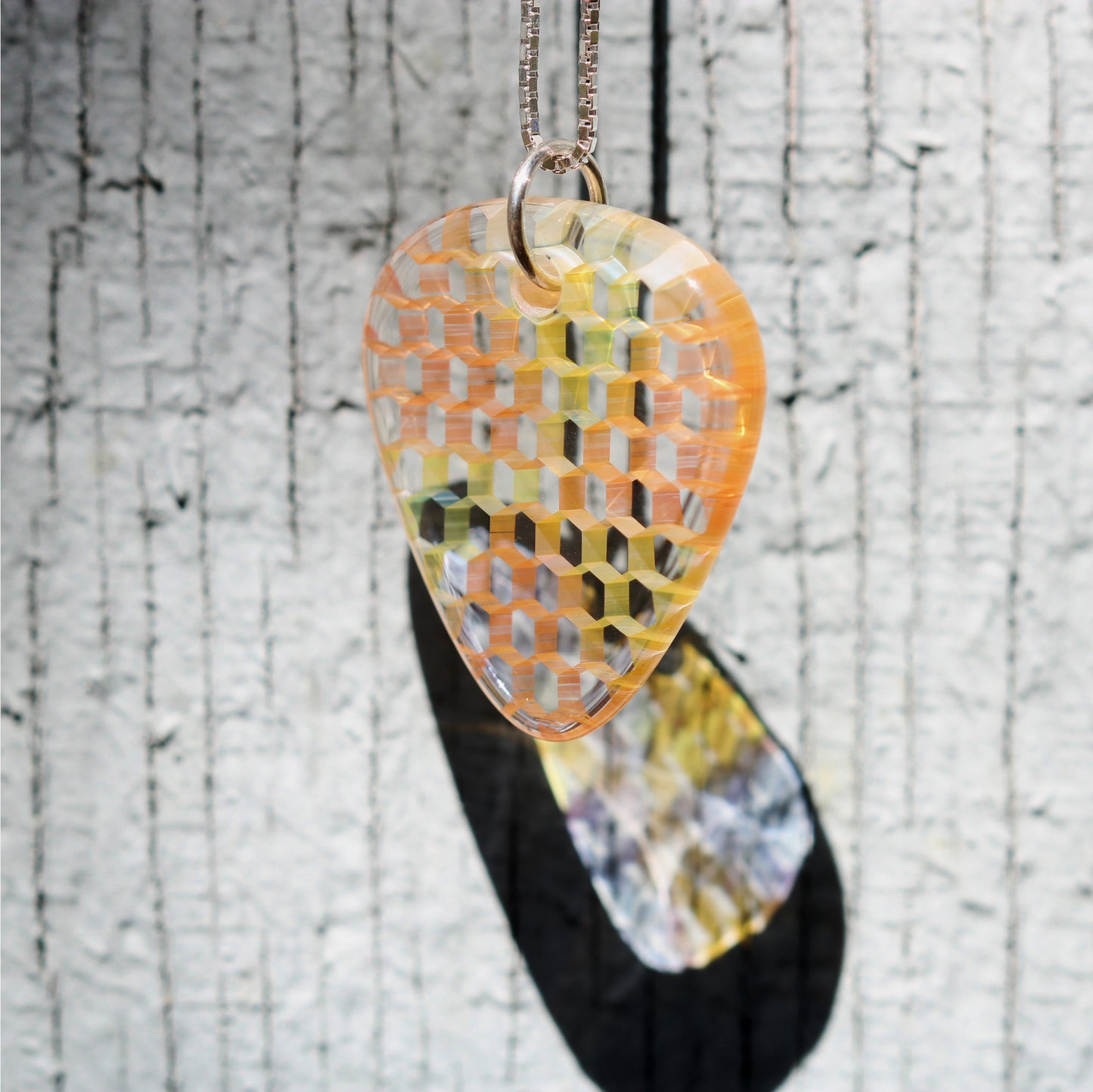 "Tesselation" Guitar Pick Honeyglass Necklace