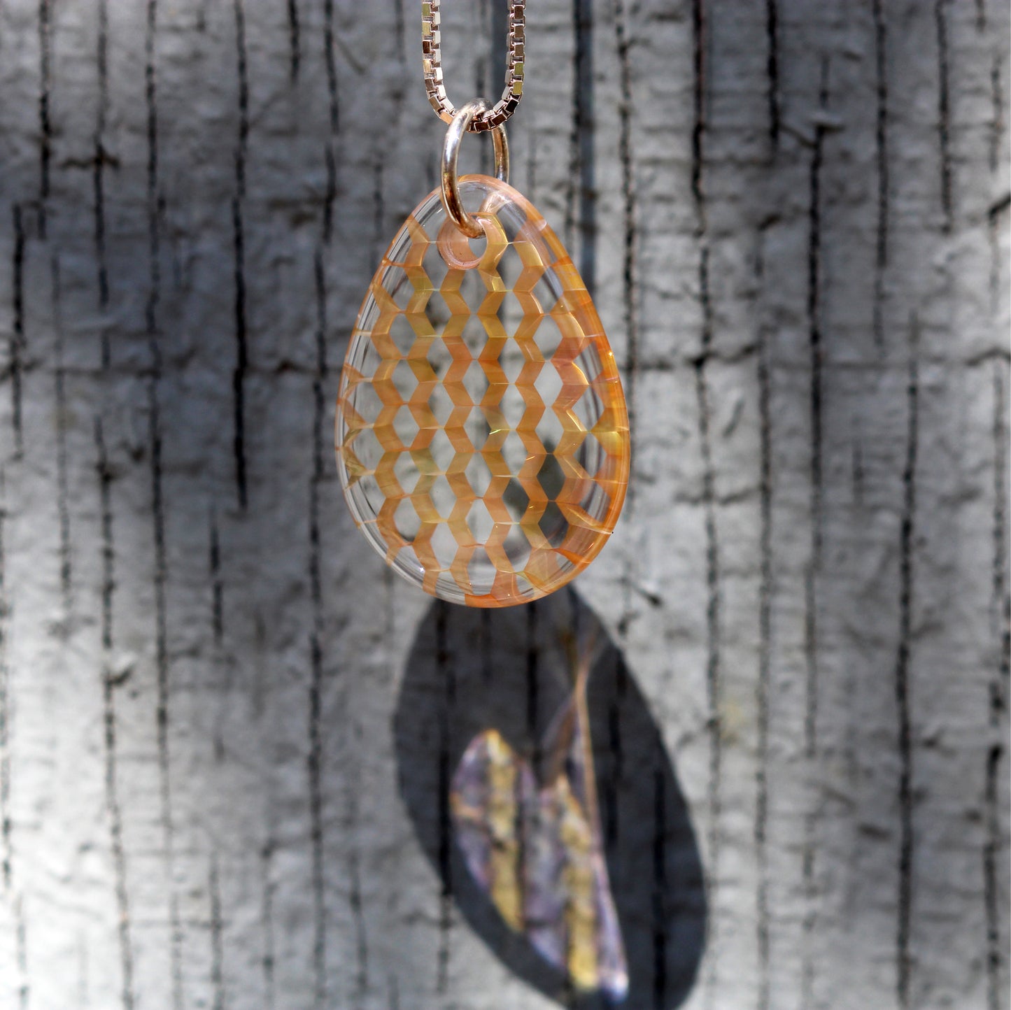 "Echo" Teardrop Honeyglass Necklace