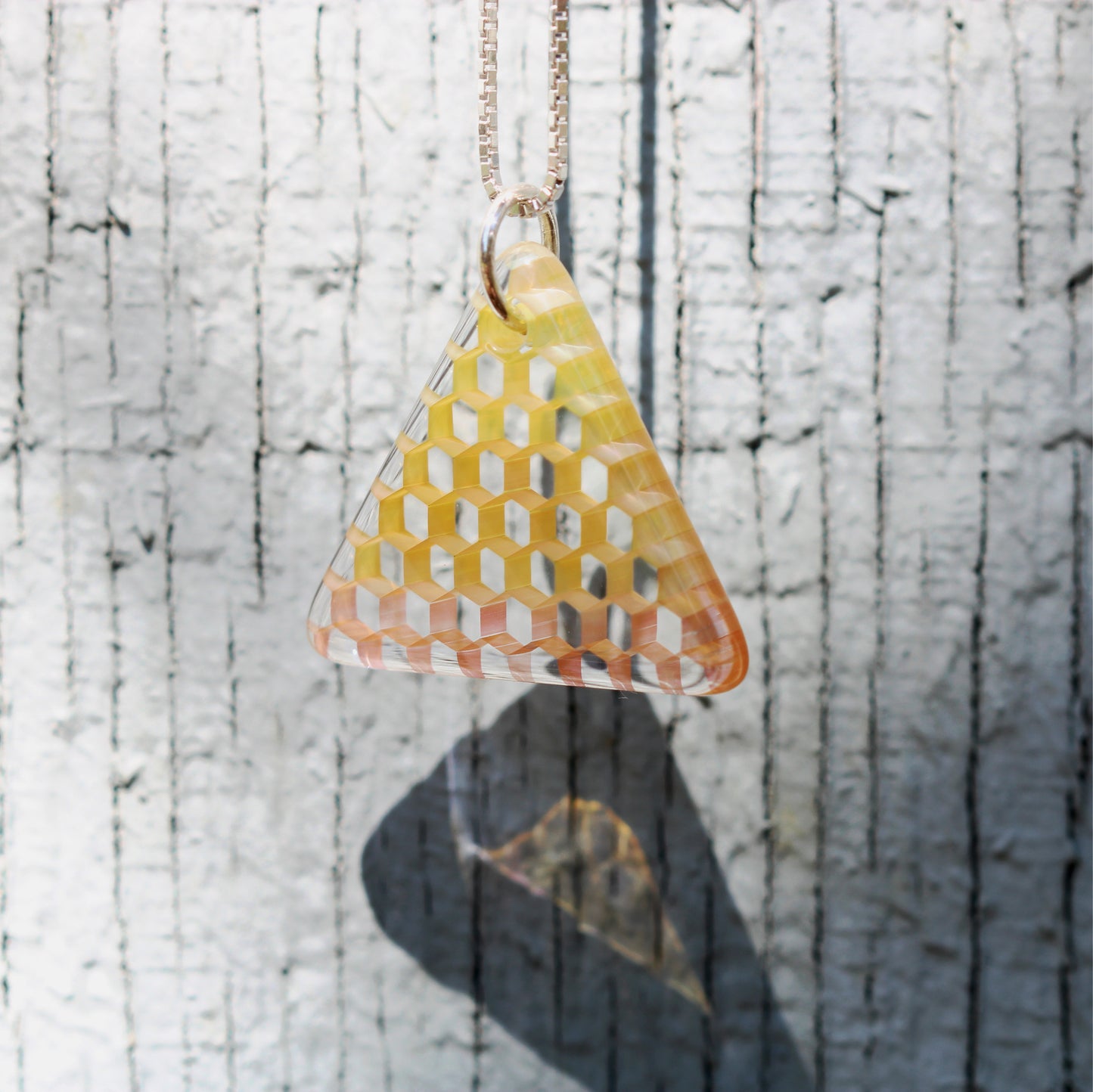 "Transition" Triangular Honeyglass Necklace