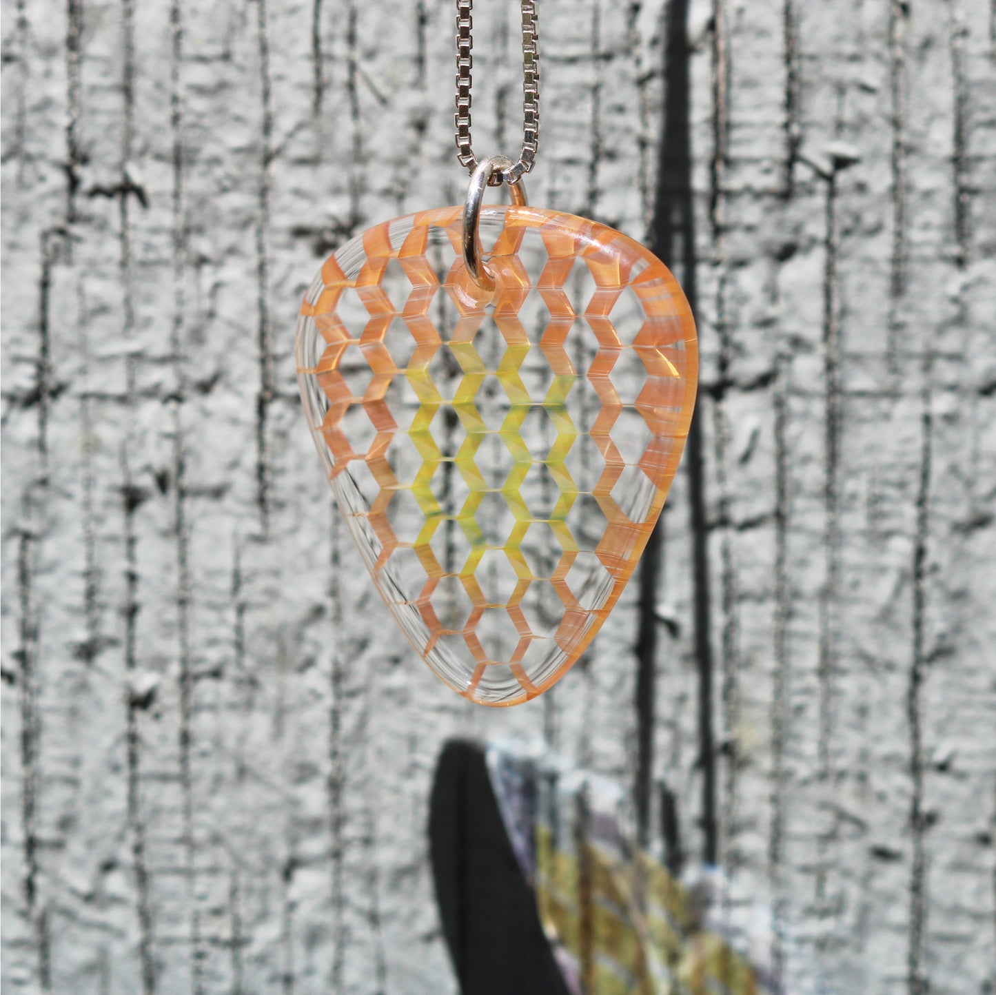 "Quasar" Guitar Pick Honeyglass Necklace