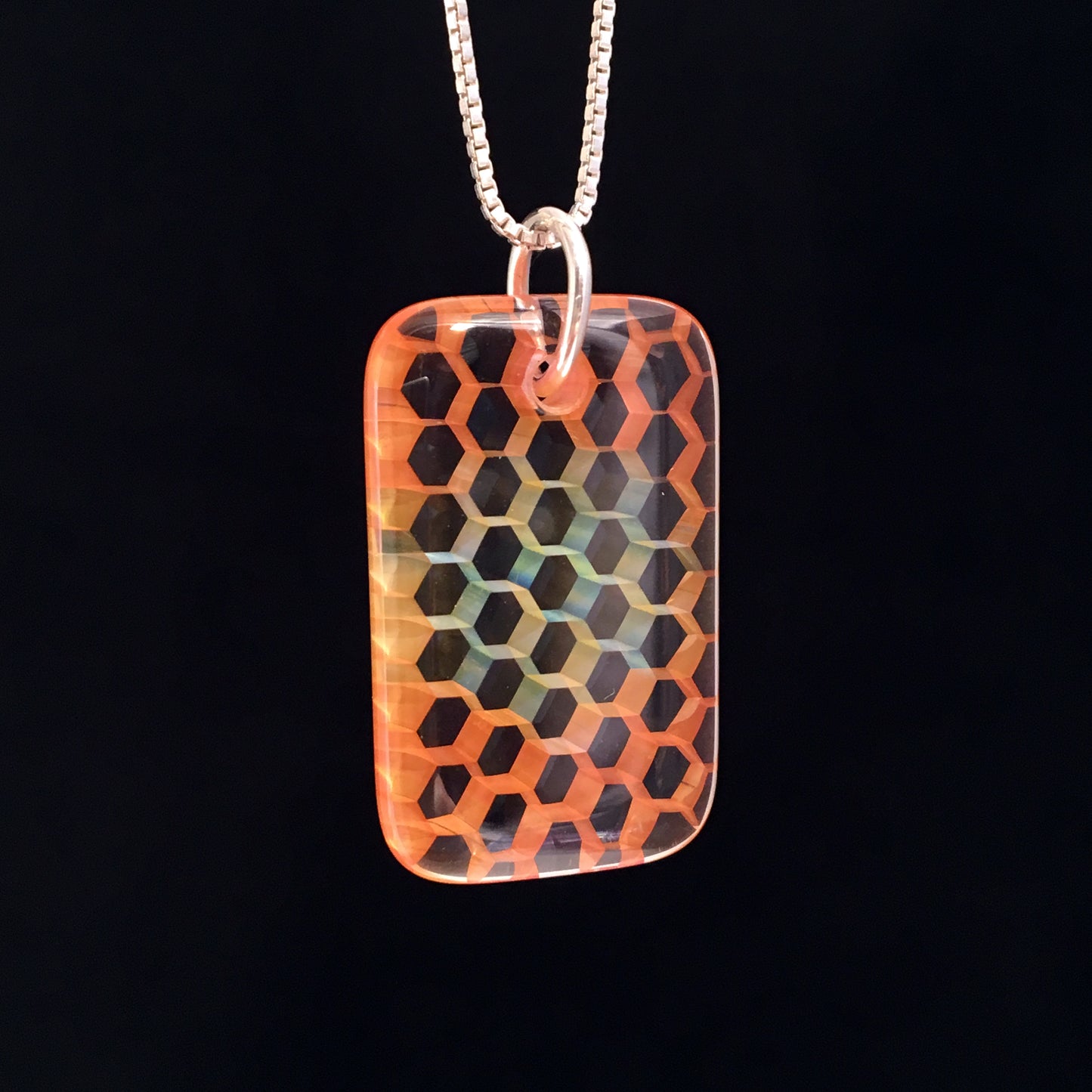 "Quasar" Rectangular Honeyglass Necklace