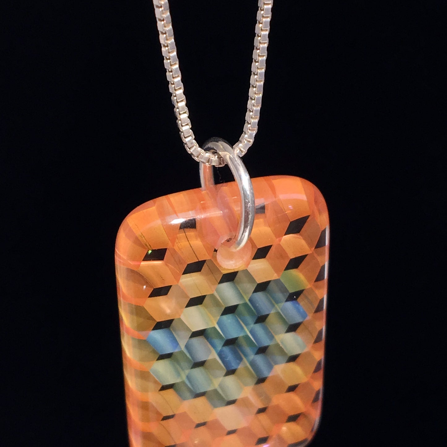 "Quasar" Rectangular Honeyglass Necklace