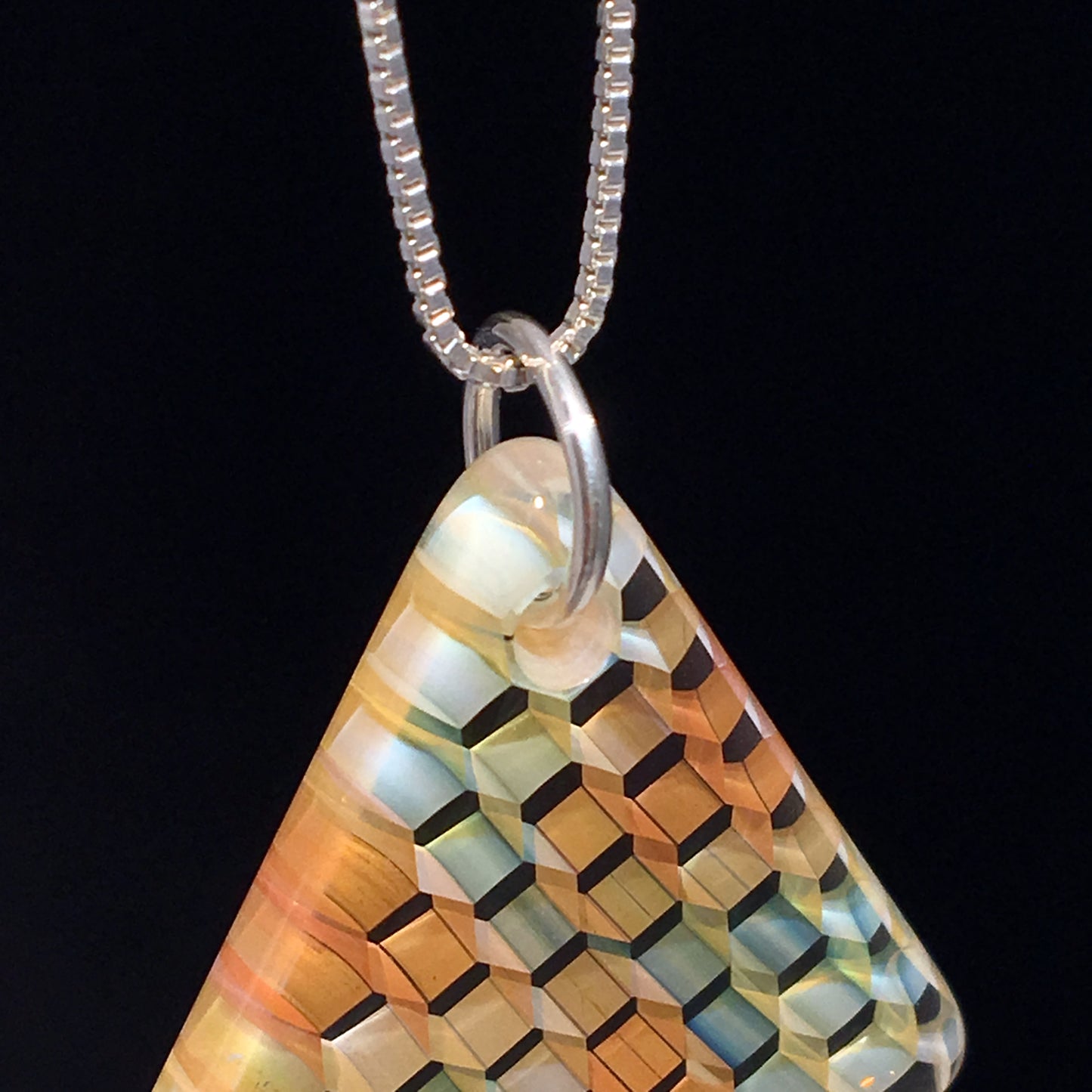 "Tessellation" Triangular Honeyglass Necklace