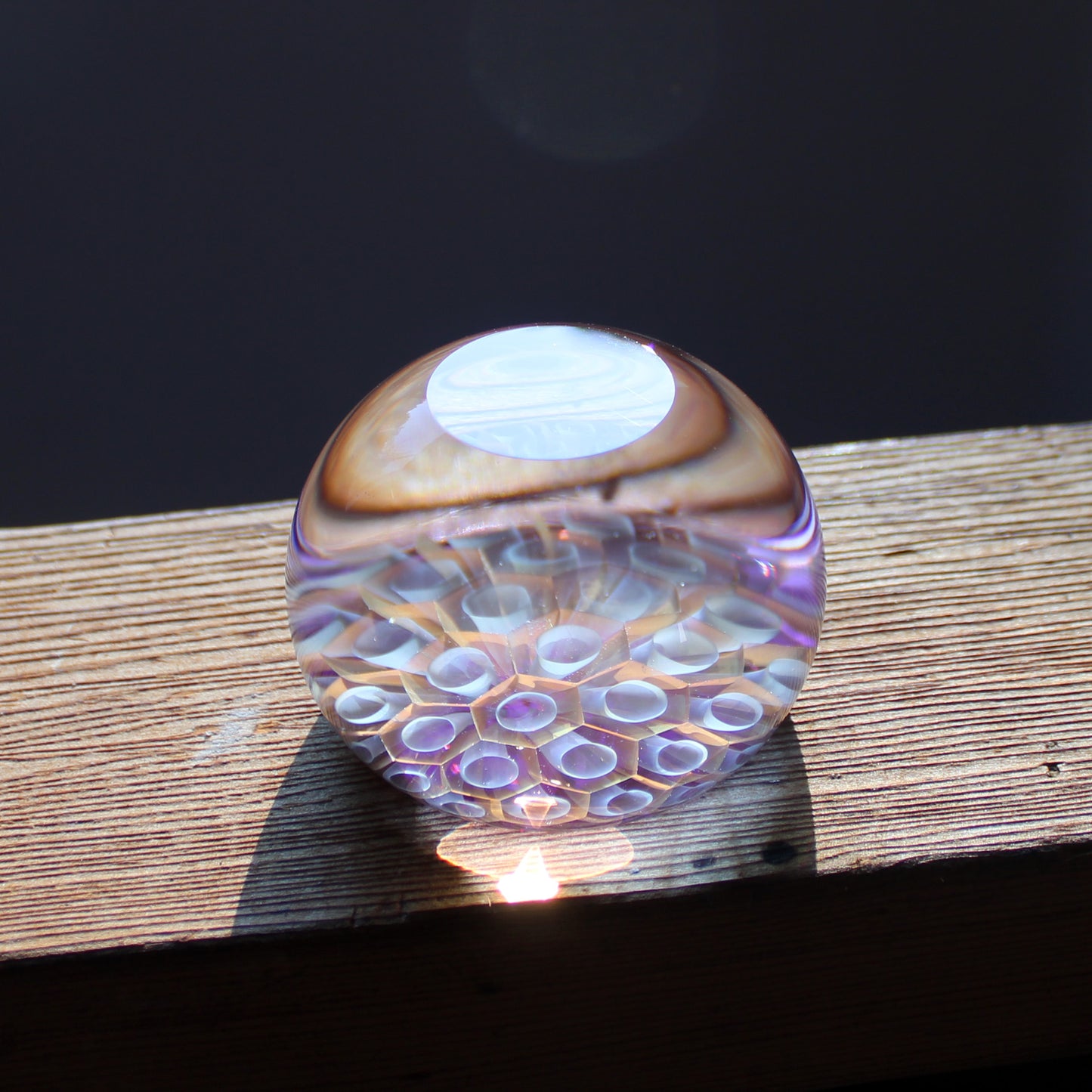 67mm Paperweight 'Silhouette' with Gold Amethyst
