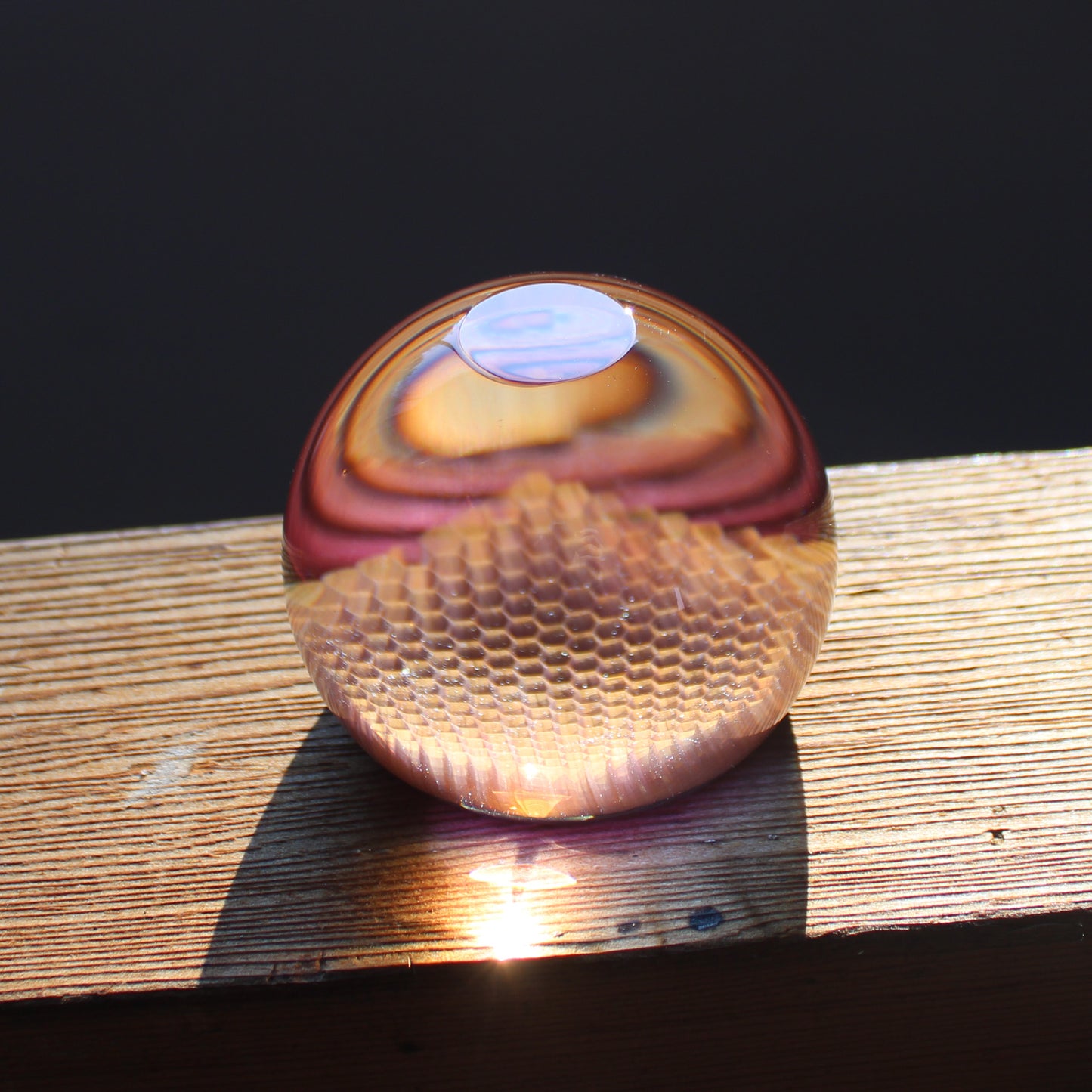 68mm Paper Weight 'Endeavor' with Gold Amethyst