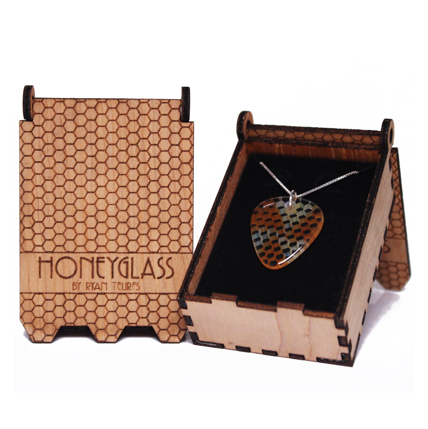 "Tesselation" Guitar Pick Honeyglass Necklace