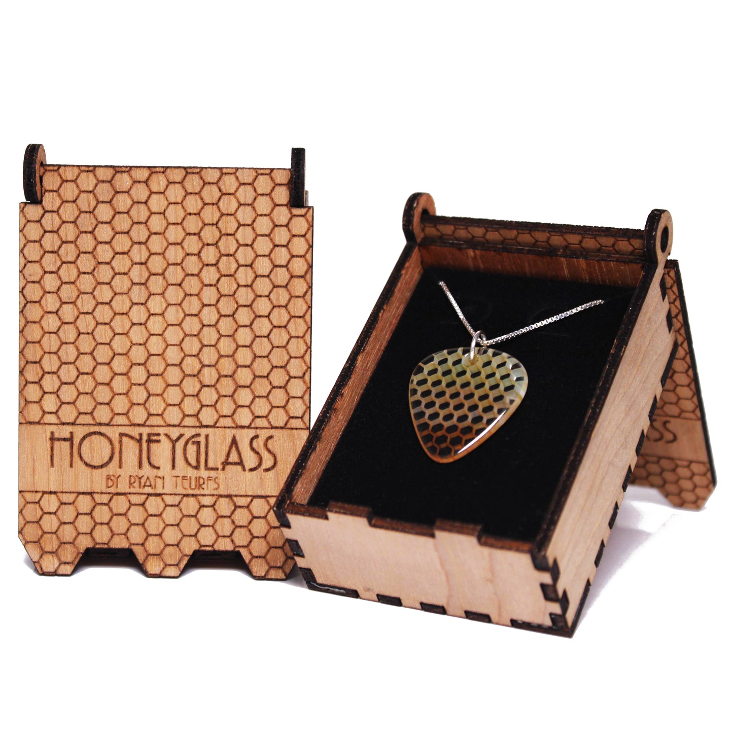 "Transition" Guitar Pick Honeyglass Necklace