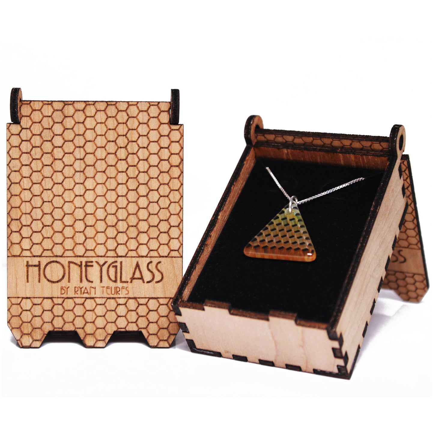 "Transition" Triangular Honeyglass Necklace