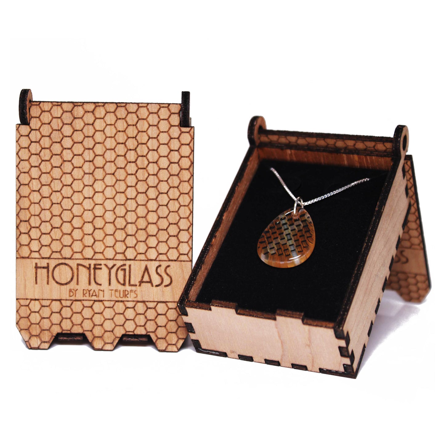 "Nexus" Tear Drop Honeyglass Necklace