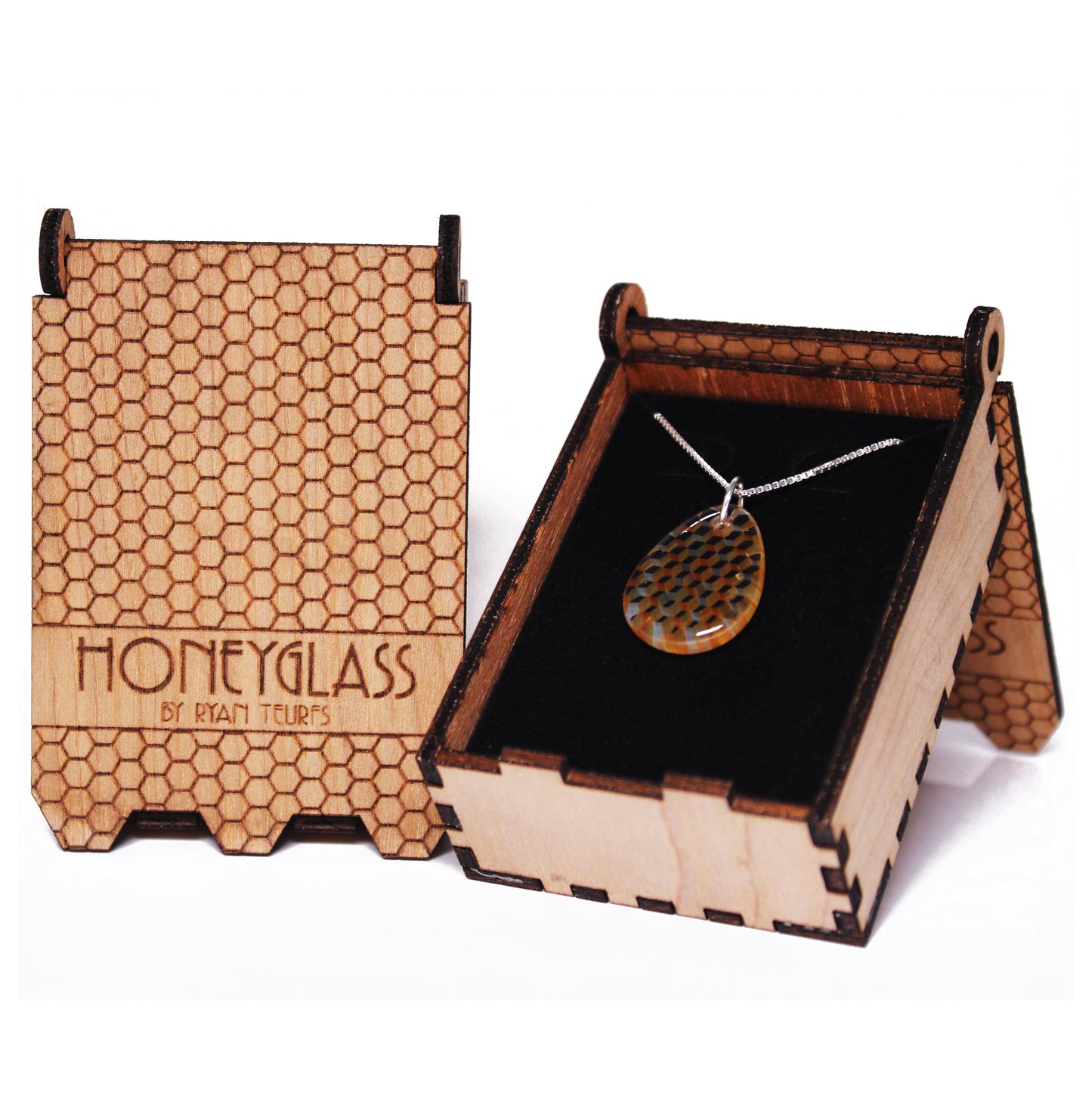 "Echo" Teardrop Honeyglass Necklace