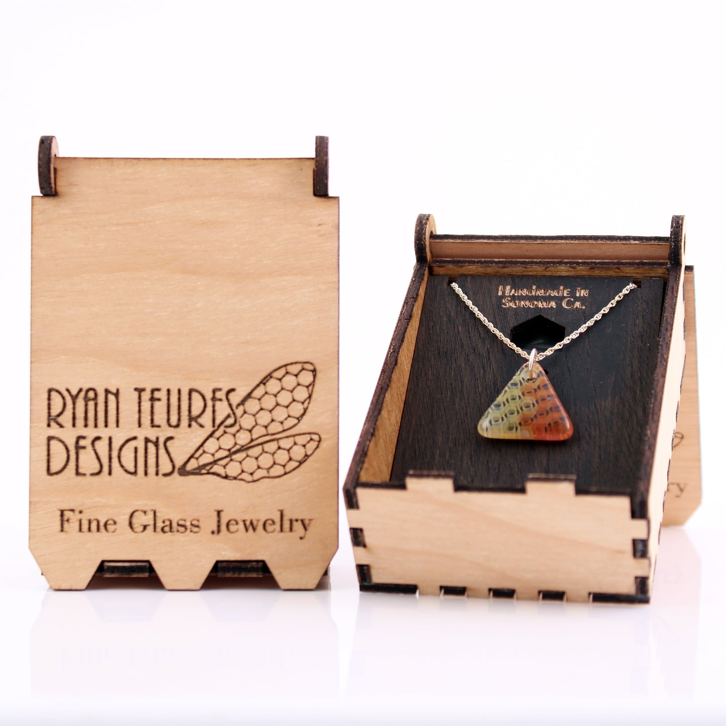 "Duality" Triangular Honeyglass Necklace