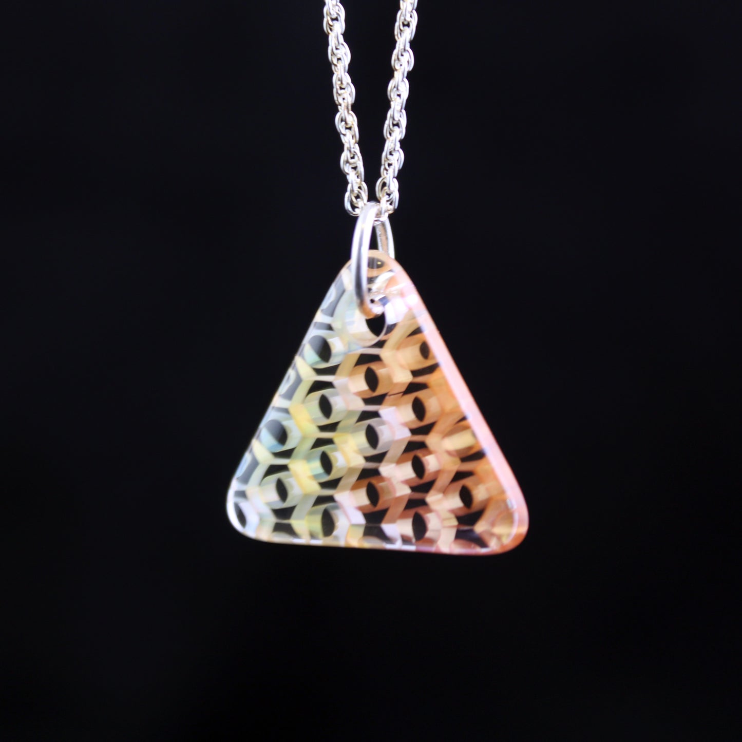"Duality" Triangular Honeyglass Necklace