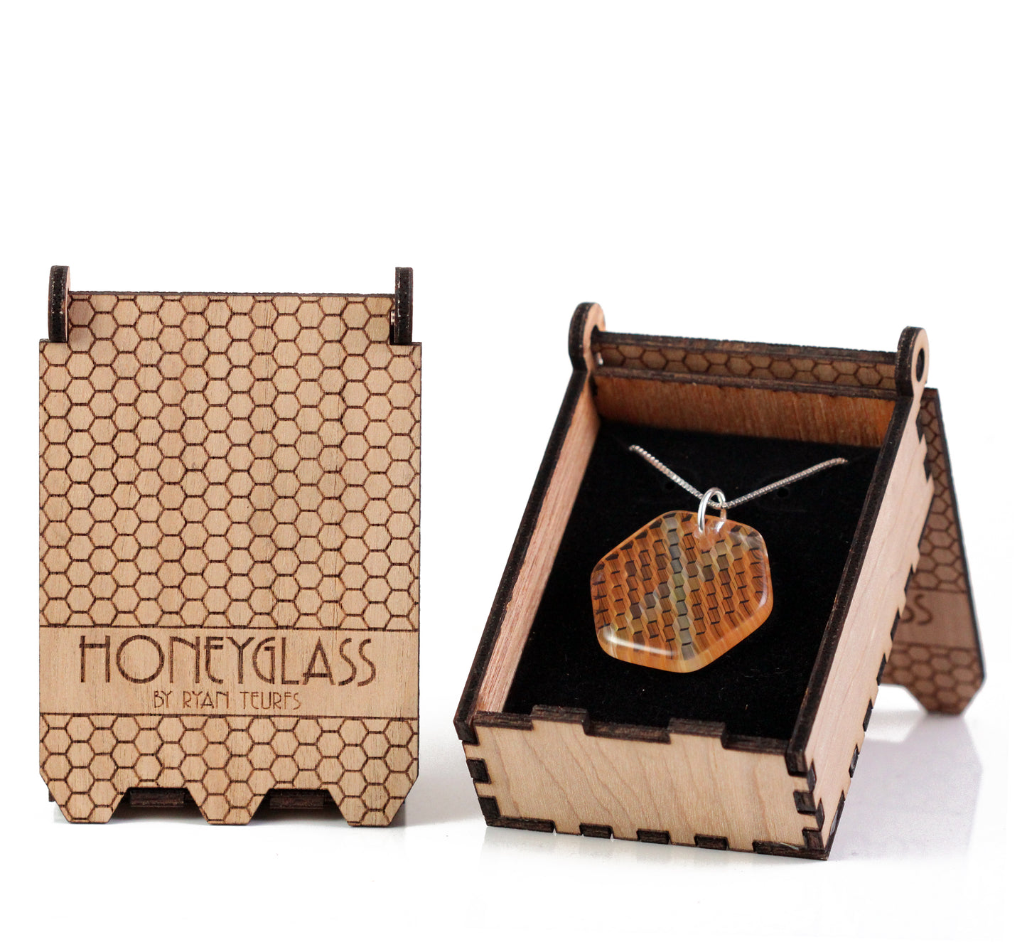 "Nexus" Hex Honeyglass Necklace