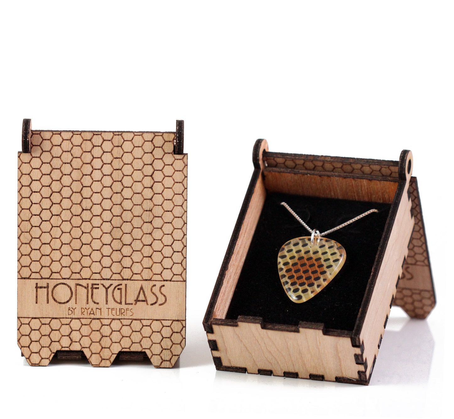 "Luminescence" Guitar Pick Honeyglass Necklace