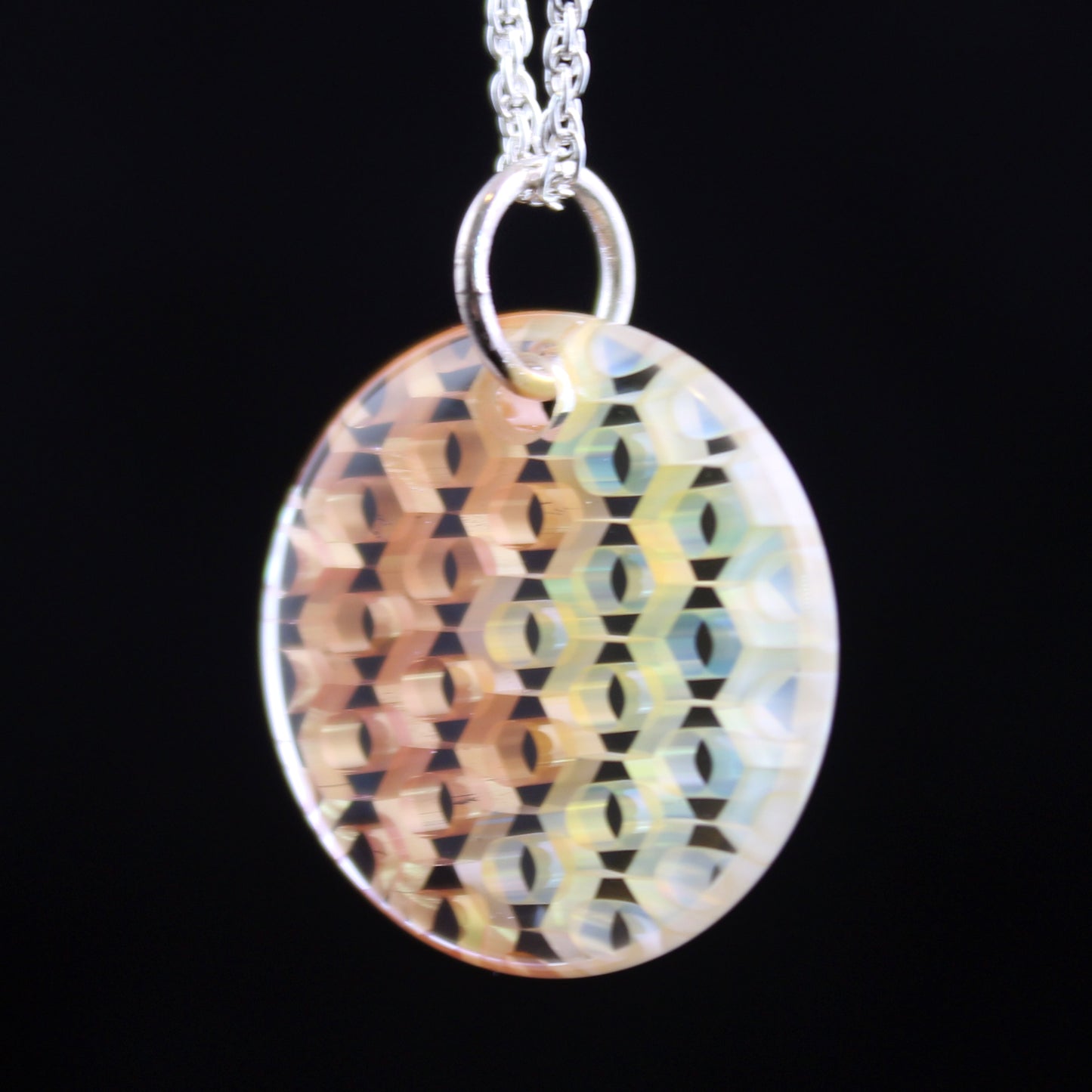 "Duality" Circular Honeyglass Necklace