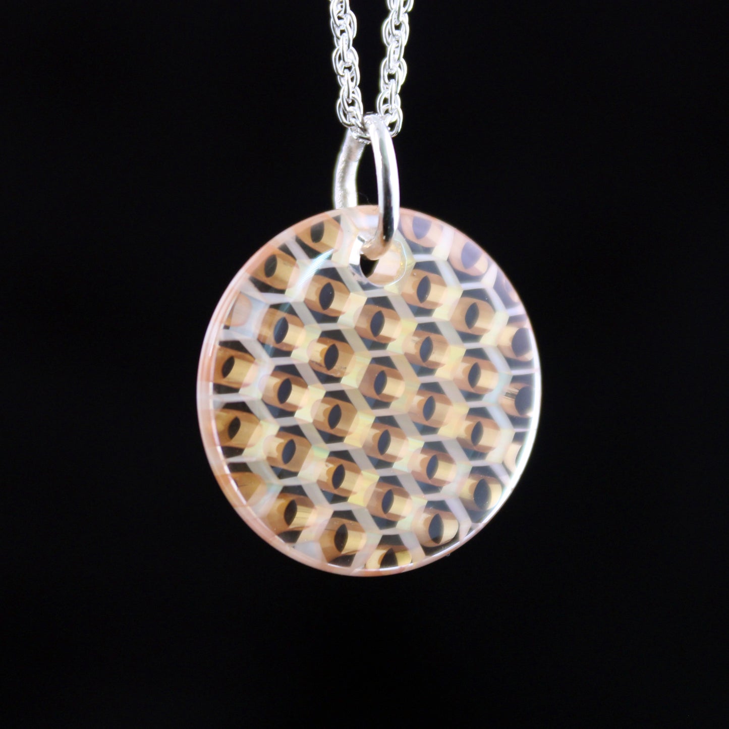 "Silhouette" Circular Honeyglass Necklace