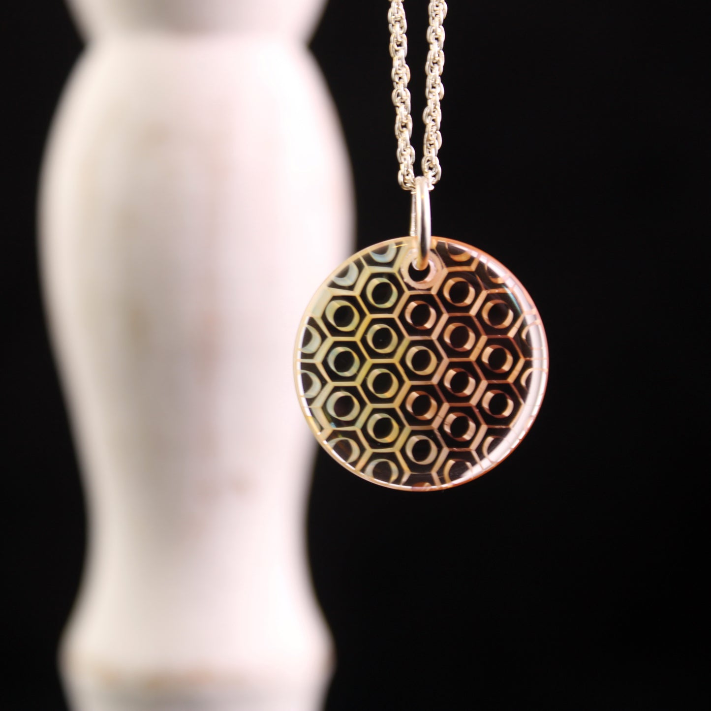 "Duality" Circular Honeyglass Necklace