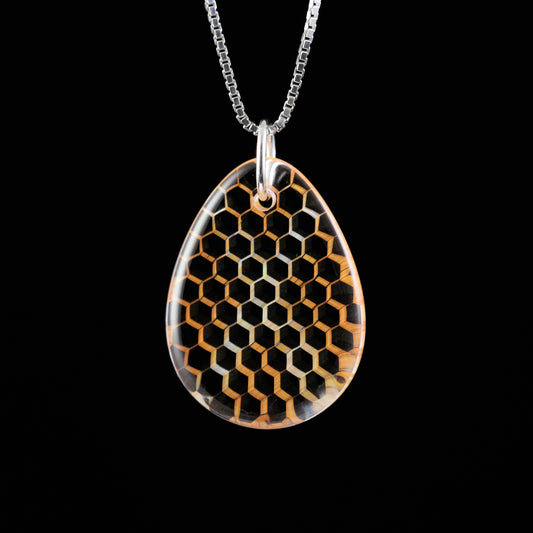 "Nexus" Tear Drop Honeyglass Necklace