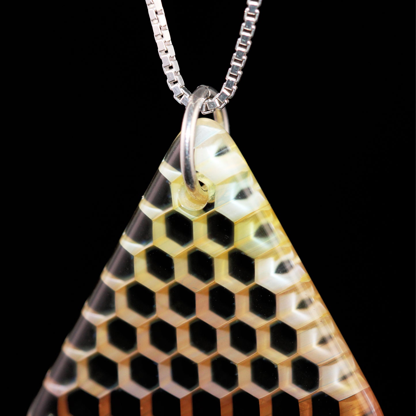 "Transition" Triangular Honeyglass Necklace