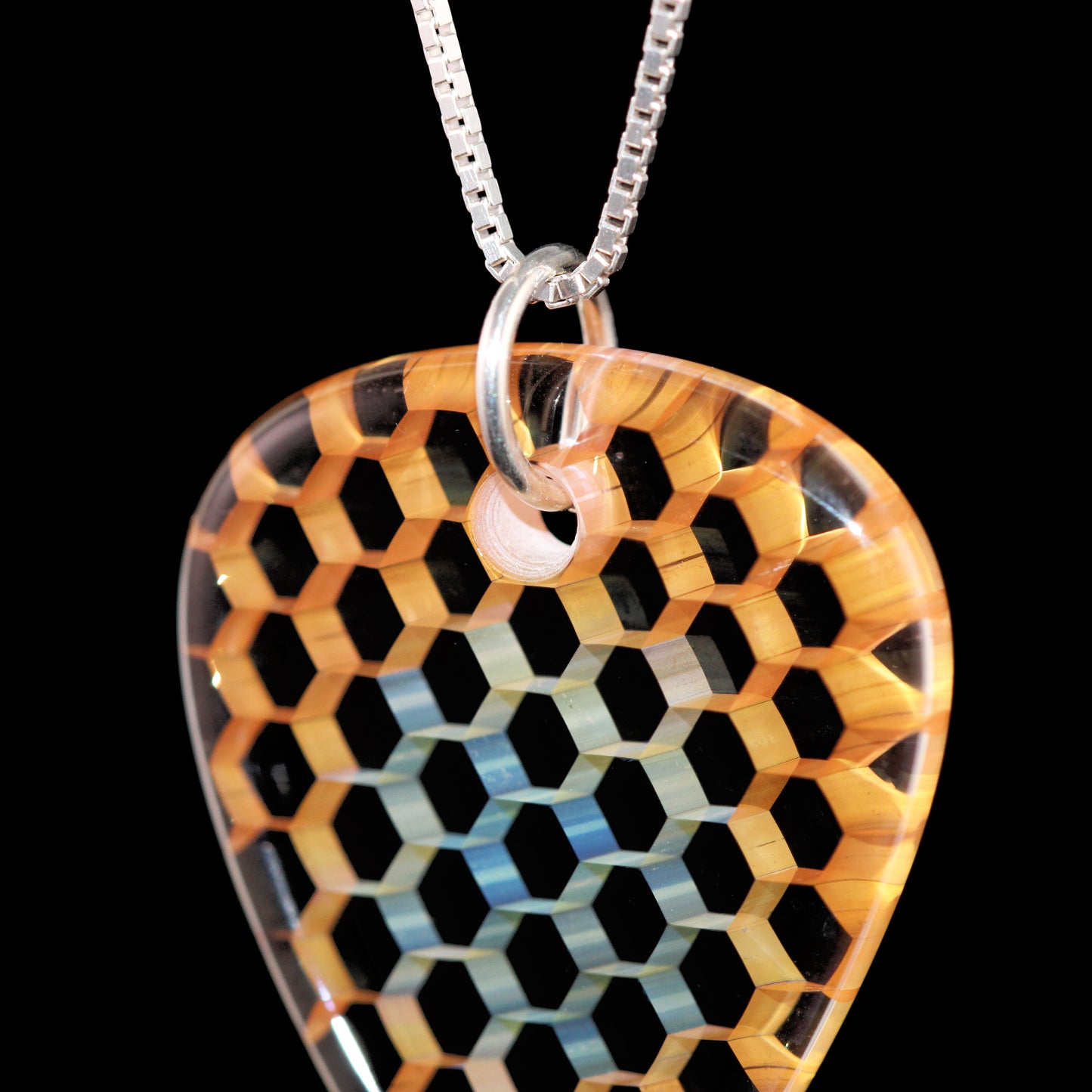 "Quasar" Guitar Pick Honeyglass Necklace