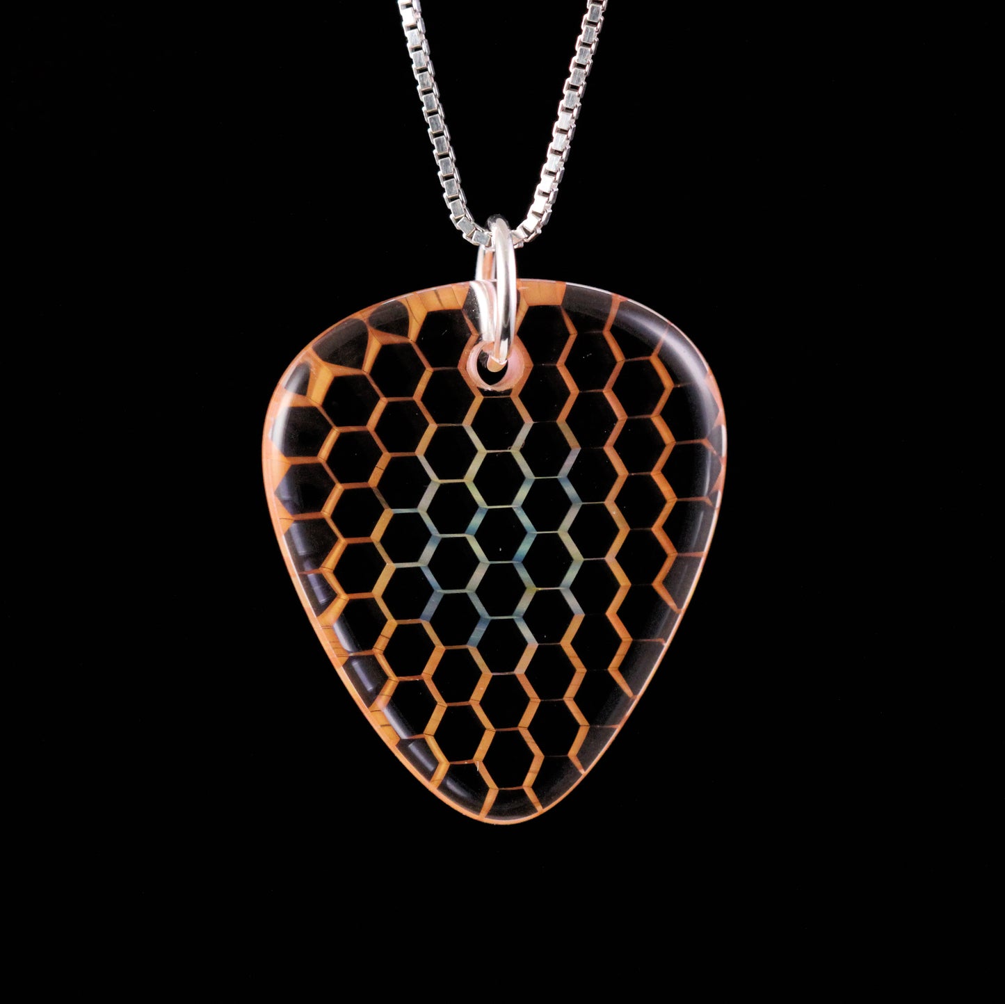 "Quasar" Guitar Pick Honeyglass Necklace