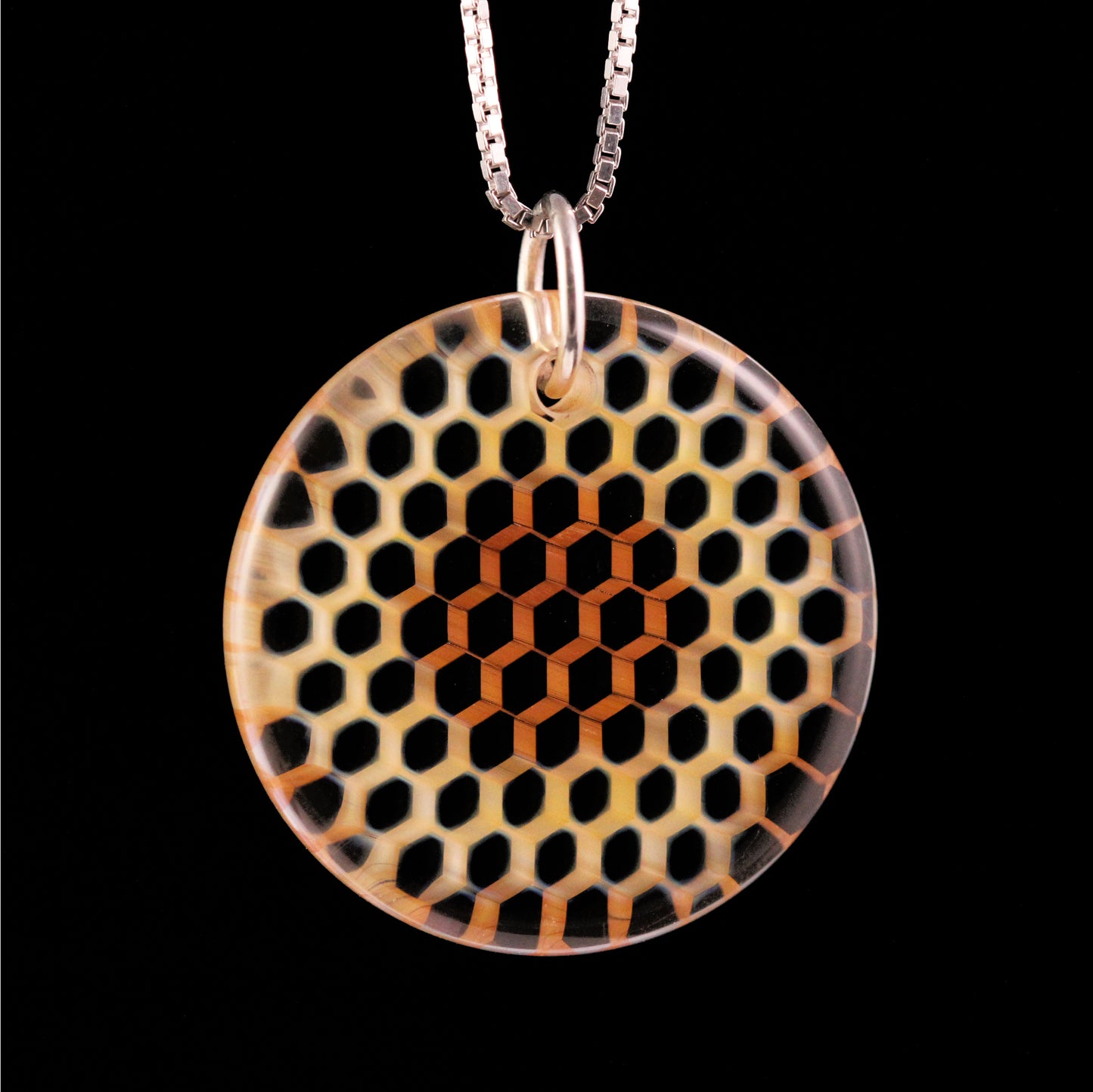 "Luminescence" Circular Honeyglass Necklace