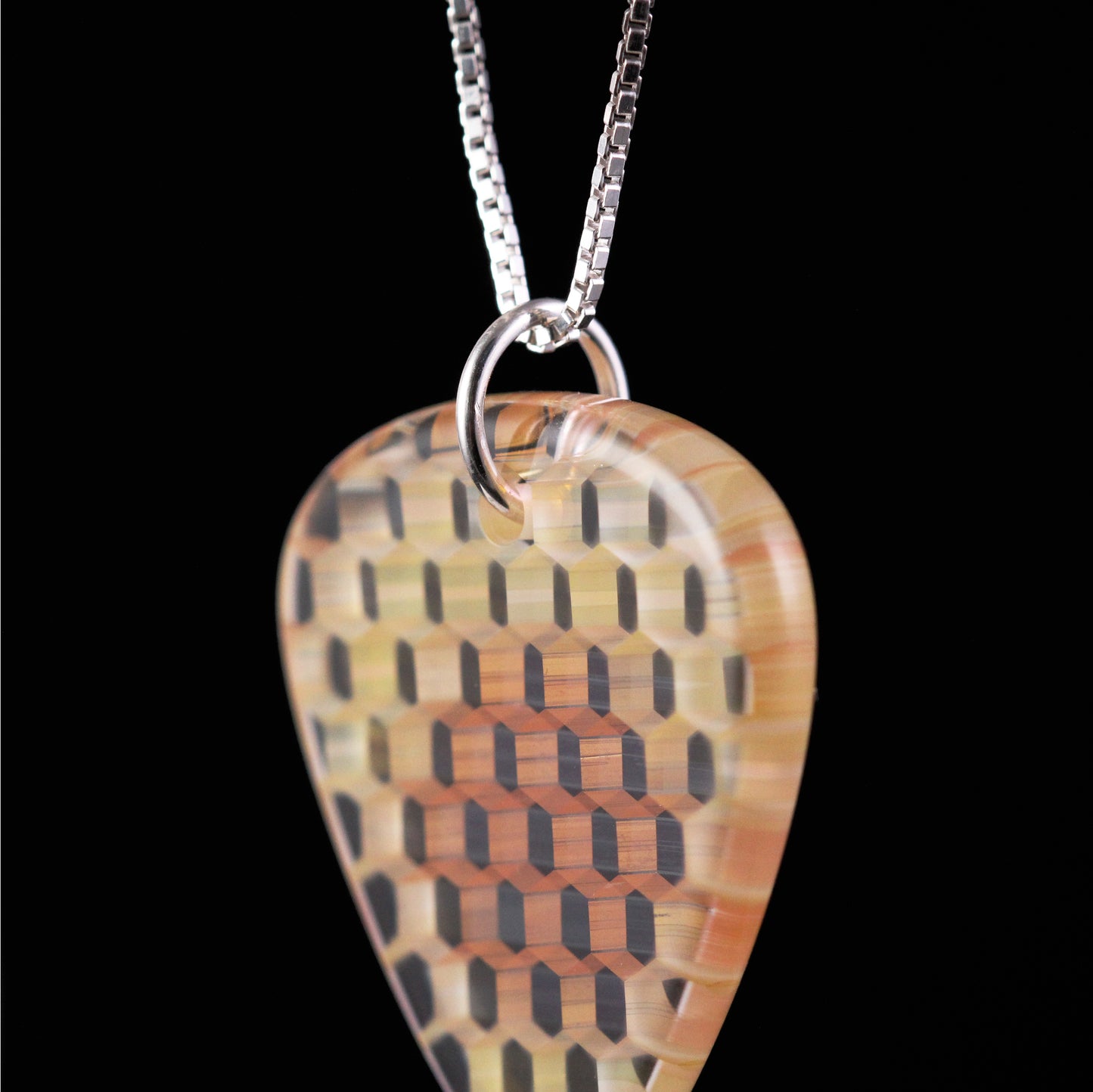 "Luminescence" Guitar Pick Honeyglass Necklace