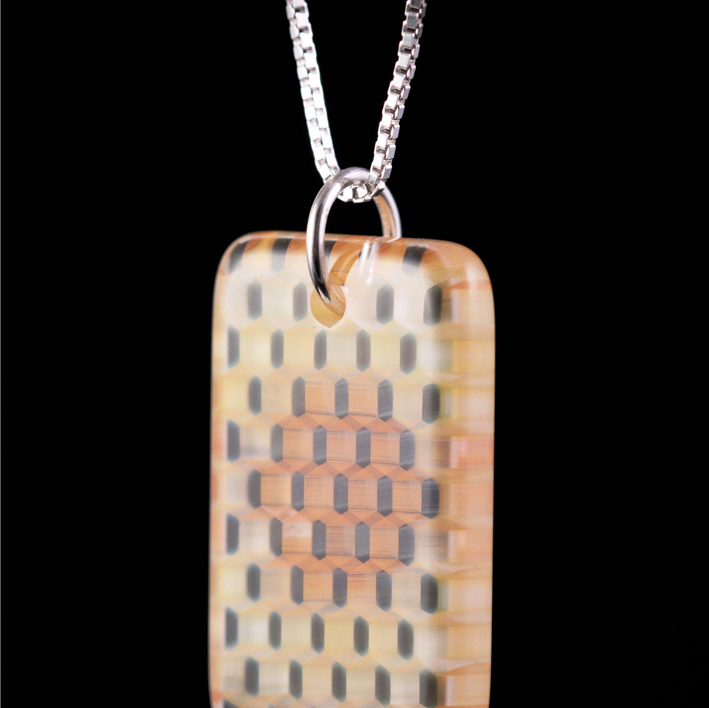"Luminescence" Rectangular Honeyglass Necklace