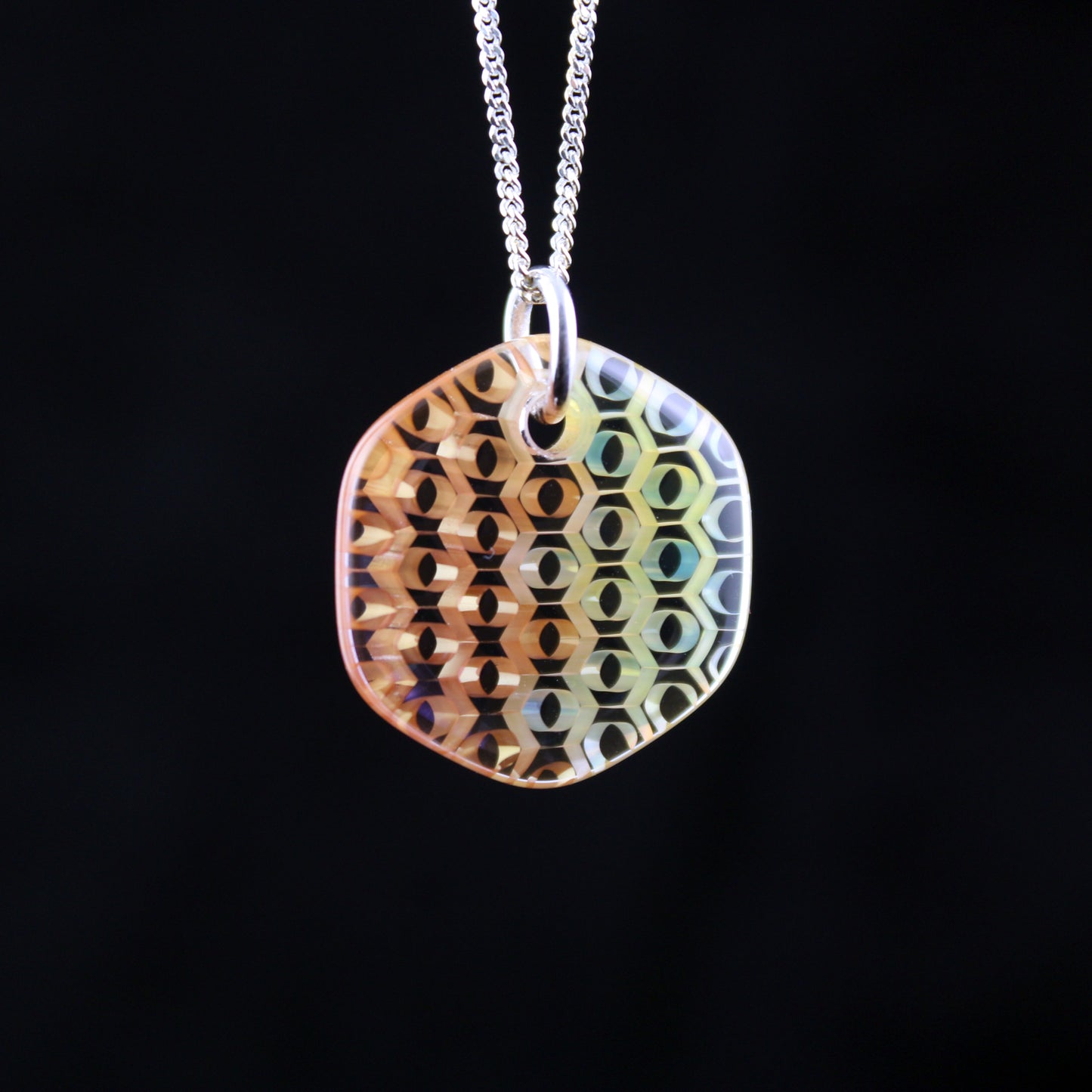 "Duality" Hex Honeyglass Necklace