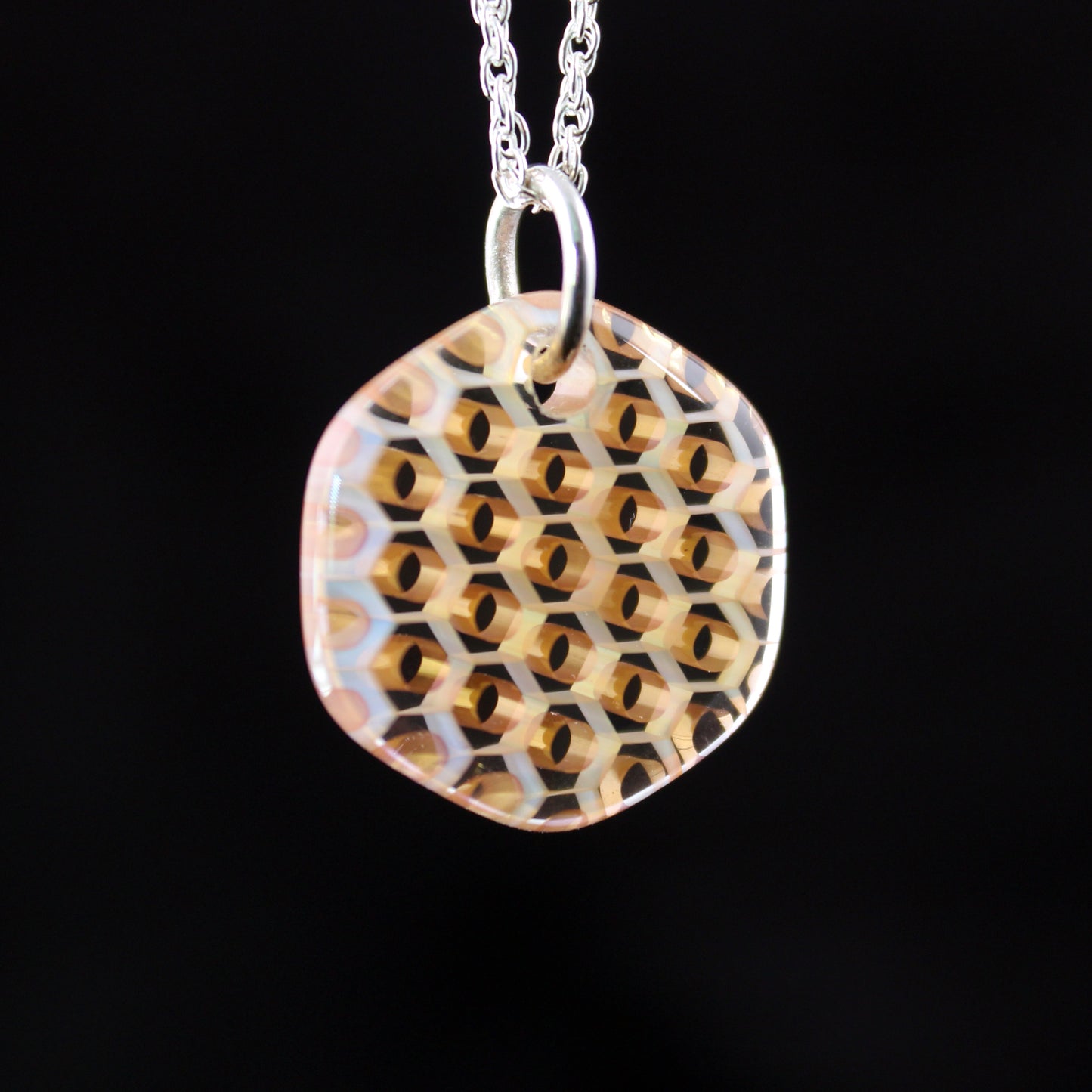 "Silhouette" Hex Honeyglass Necklace