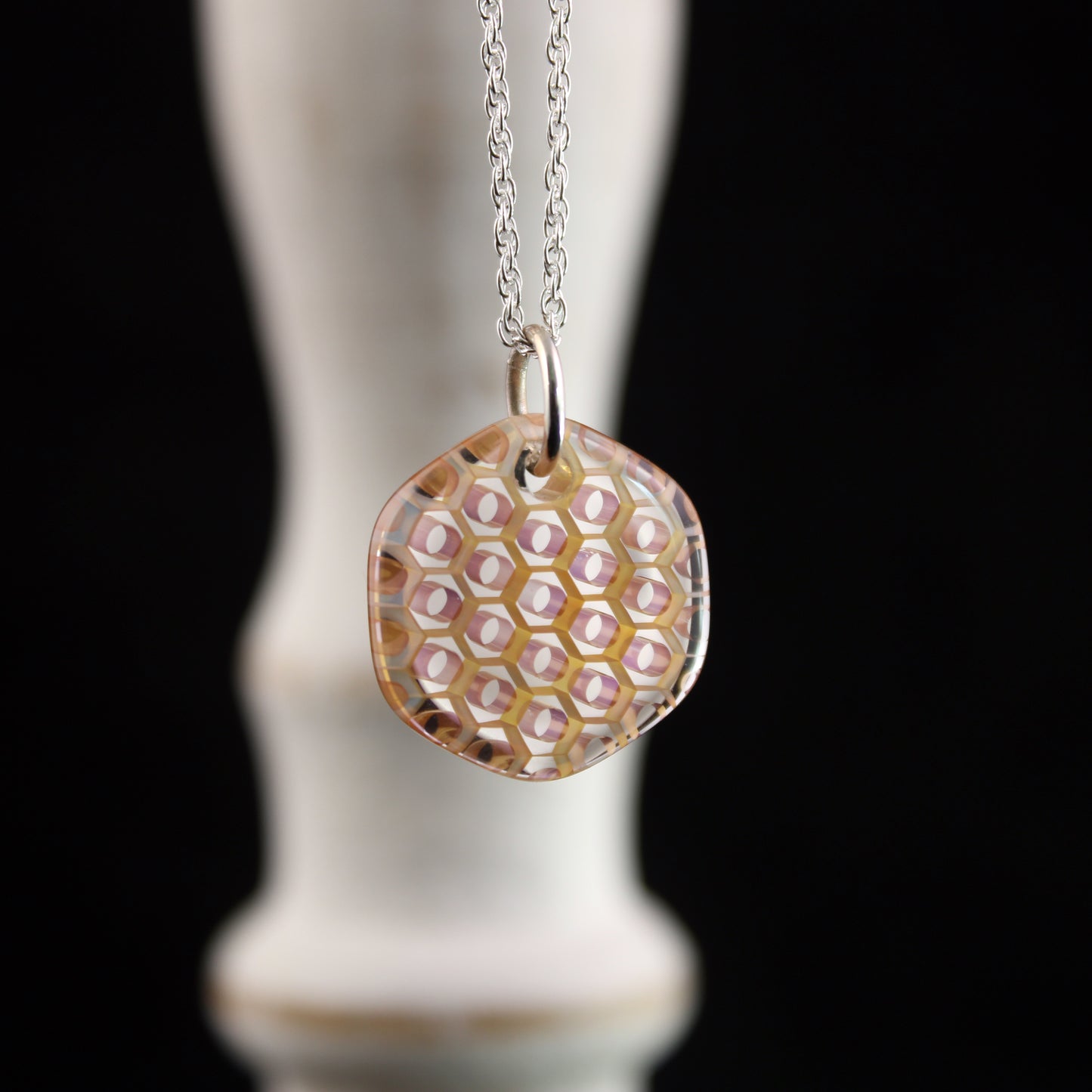 "Silhouette" Hex Honeyglass Necklace
