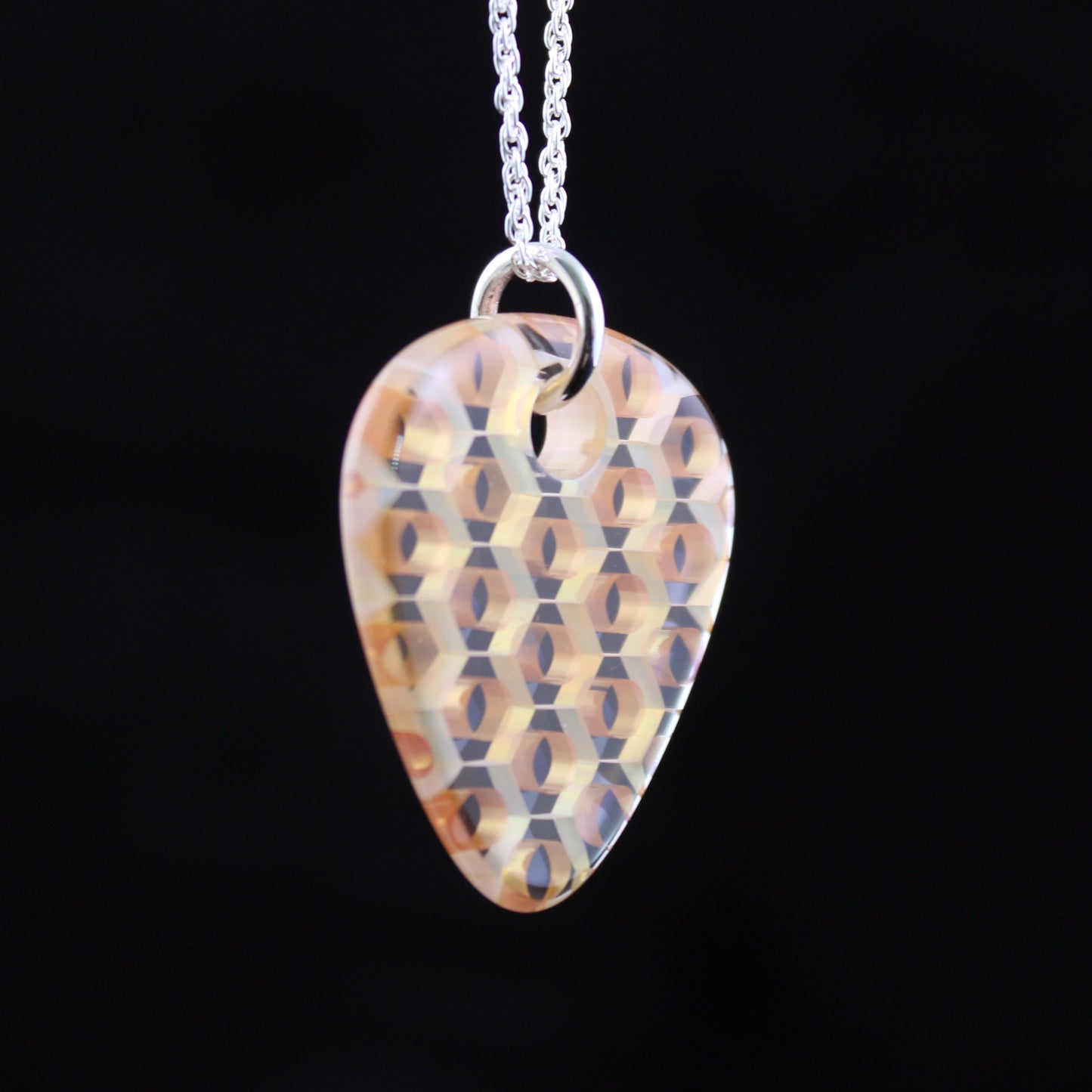 "Silhouette" Guitar Pick Honeyglass Necklace