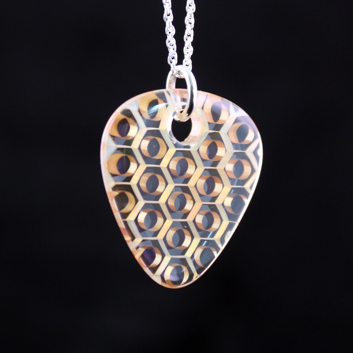 "Silhouette" Guitar Pick Honeyglass Necklace